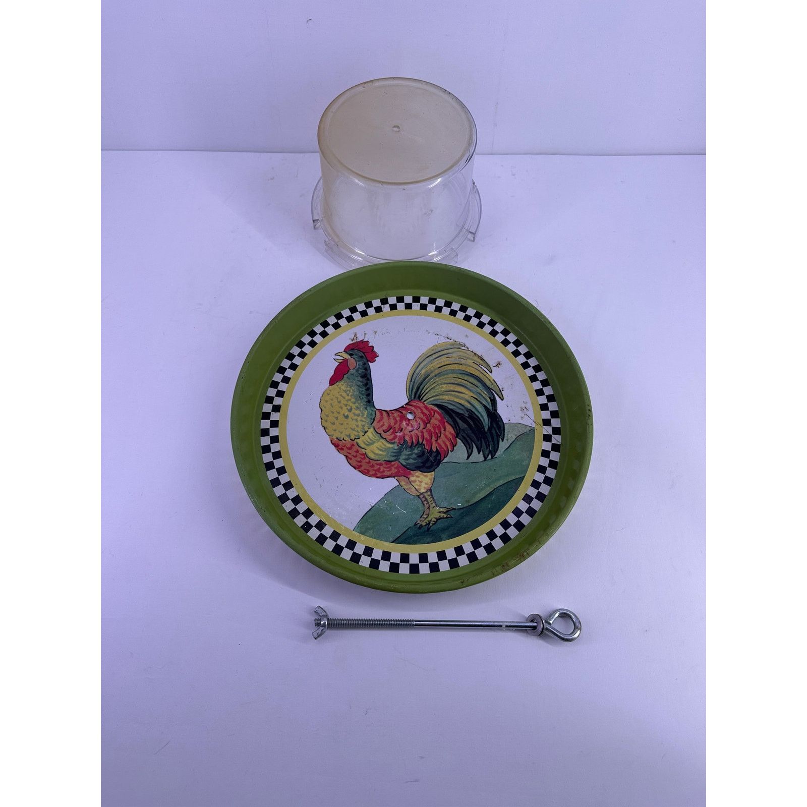 & Other Stories Vintage Metal Rooster Chicken Off Ground 12” Round Feeder Size ONE SIZE - 1 Thumbnail