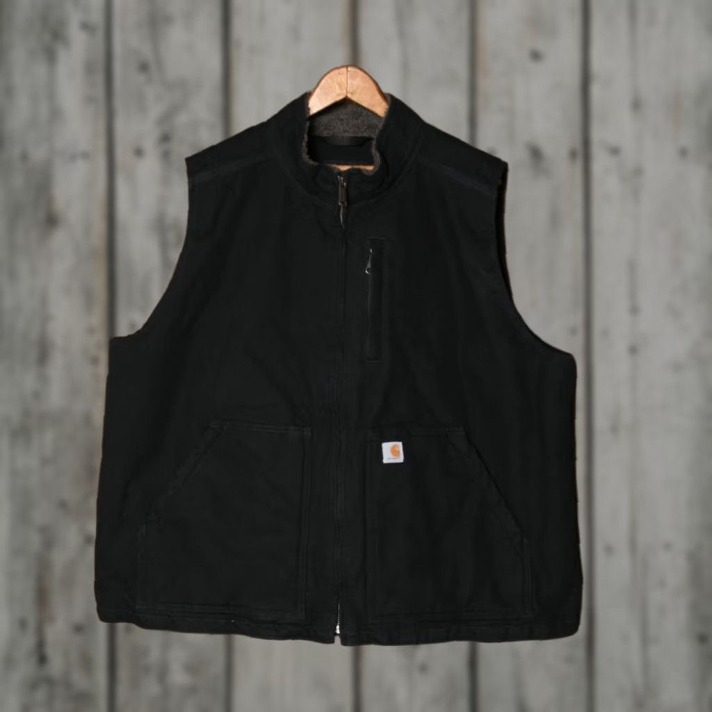Carhartt CARHARTT Vest Women's Relaxed Fit Black Canvas Fleece Lined 2X (20W-22W) Size XXL / US 16-18 / IT 52-54 - 1 Thumbnail