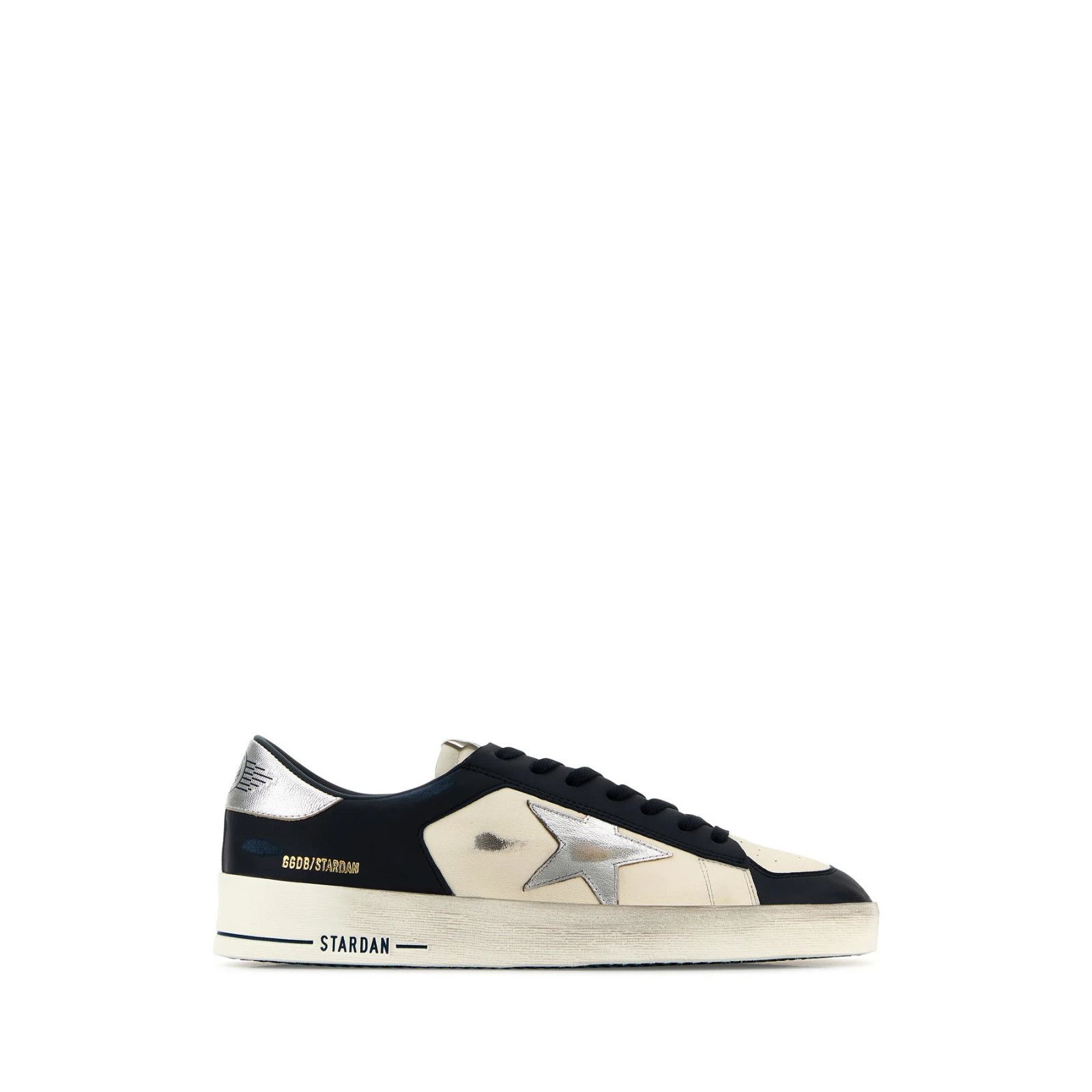 GOLDEN GOOSE Stardan White/Black Leather Sneakers New (Men's