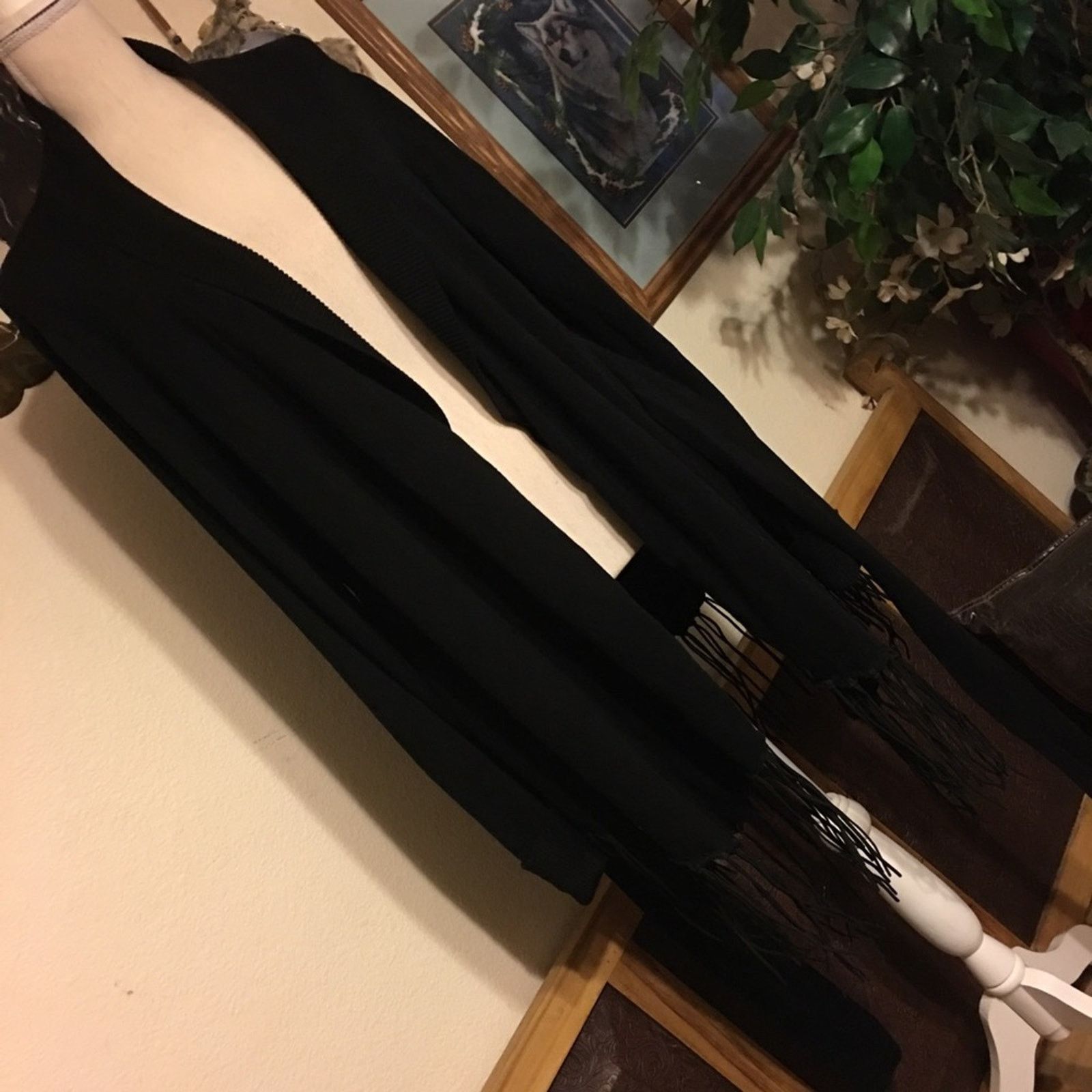 Other RXB black belted long jacket with fringe hem Size L / US 10 / IT 46 - 7 Thumbnail
