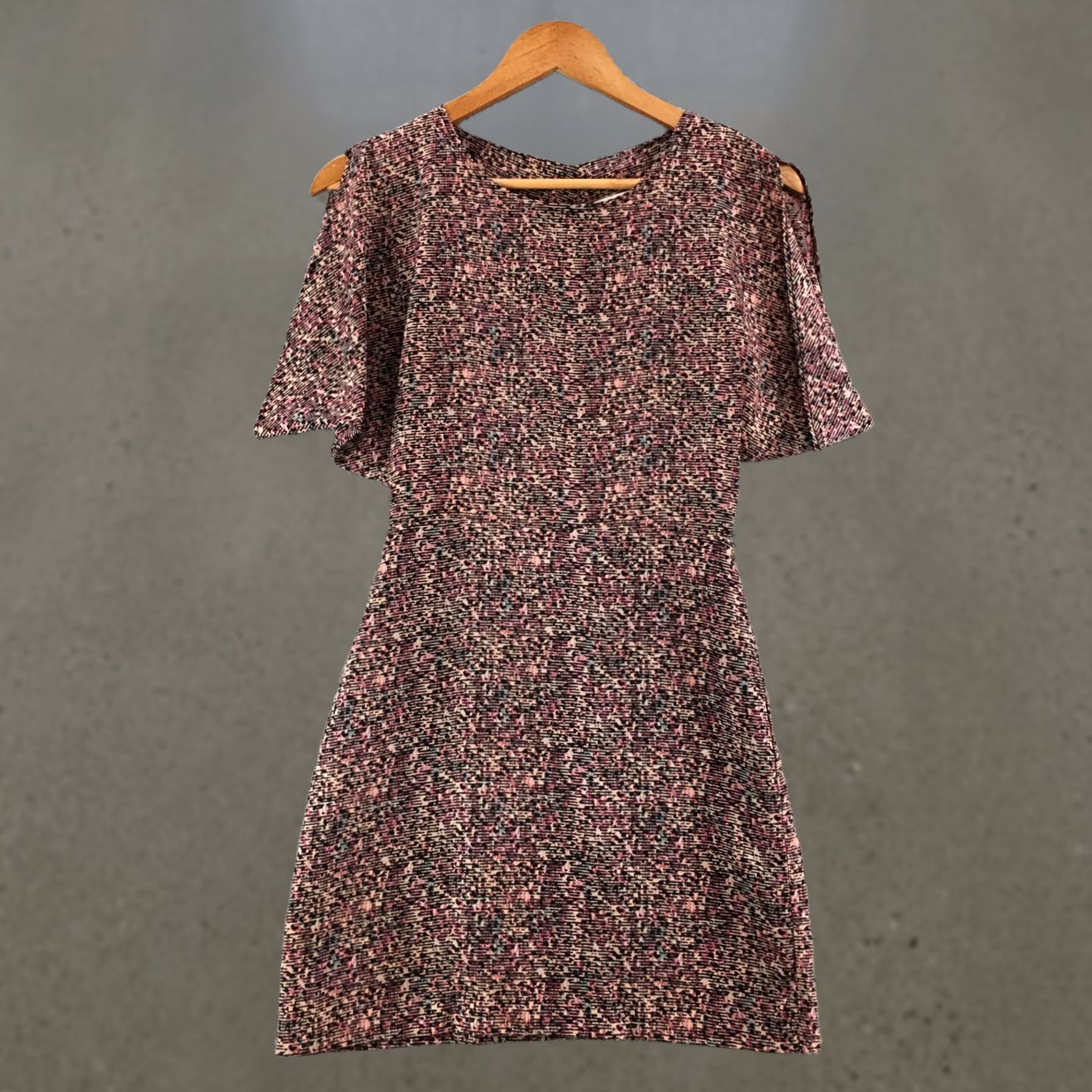 BCBGeneration BCBGeneration A-Line Mini Dress Womens 0 Multicolor Short Sleeve Cut Out Back Size 25" / US 0 / IT 36 - 1 Thumbnail