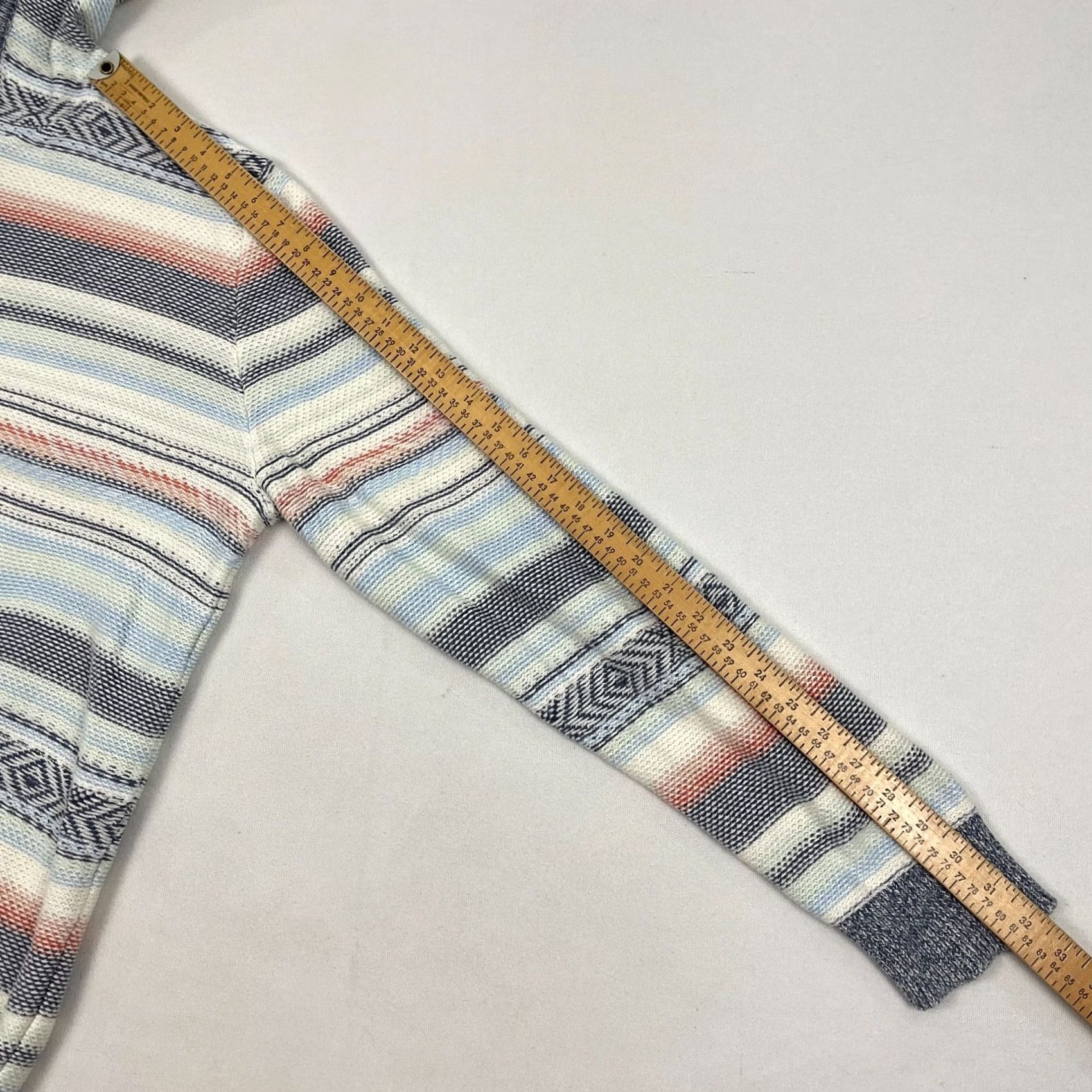 Faherty Faherty Cove Poncho Hoodie Sweater Mens XL Knit Southwest Aztec Sierra Paradise Jacket Pullover Hooded Multicolor Striped Casual Travel Activewear Size US XL / EU 56 / 4 - 5 Thumbnail