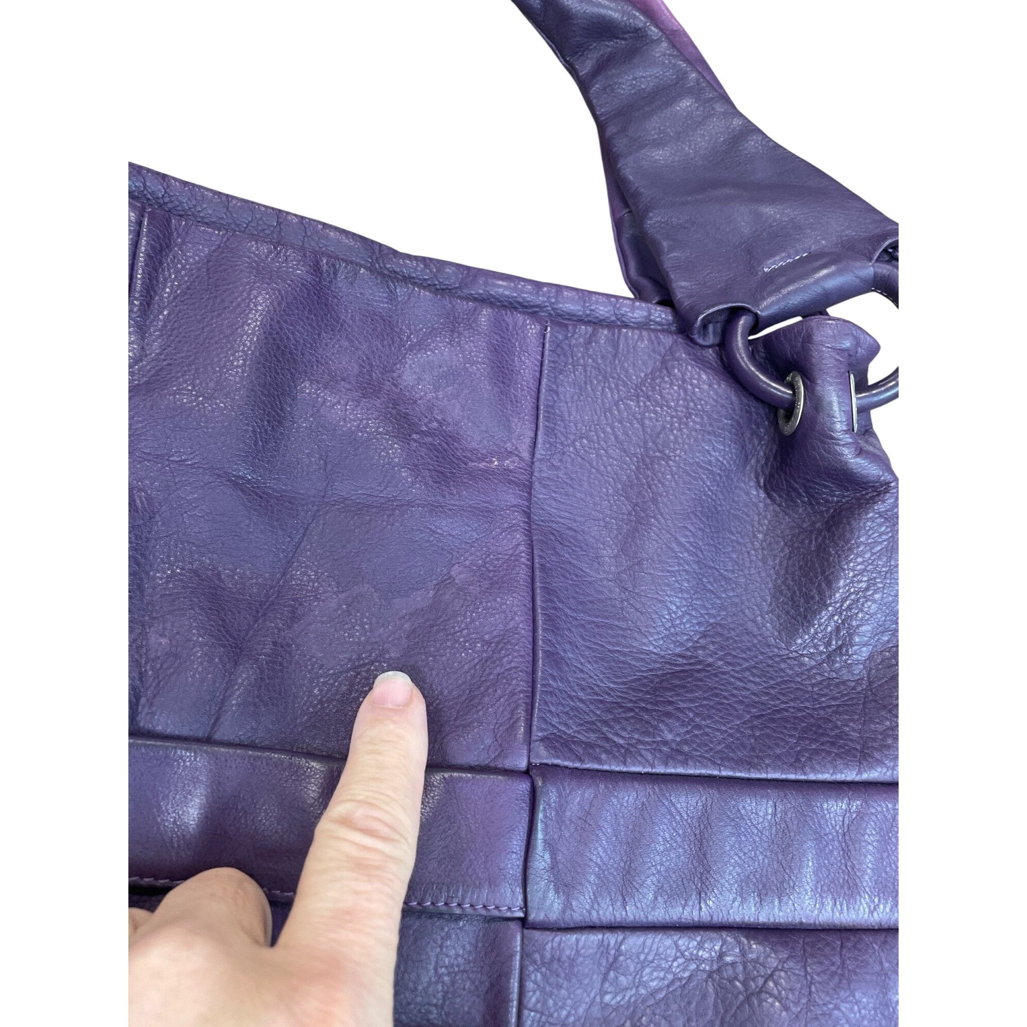 Other Renato Angi Vintage womans purple silver leather hobo should Size ONE SIZE - 17 Thumbnail