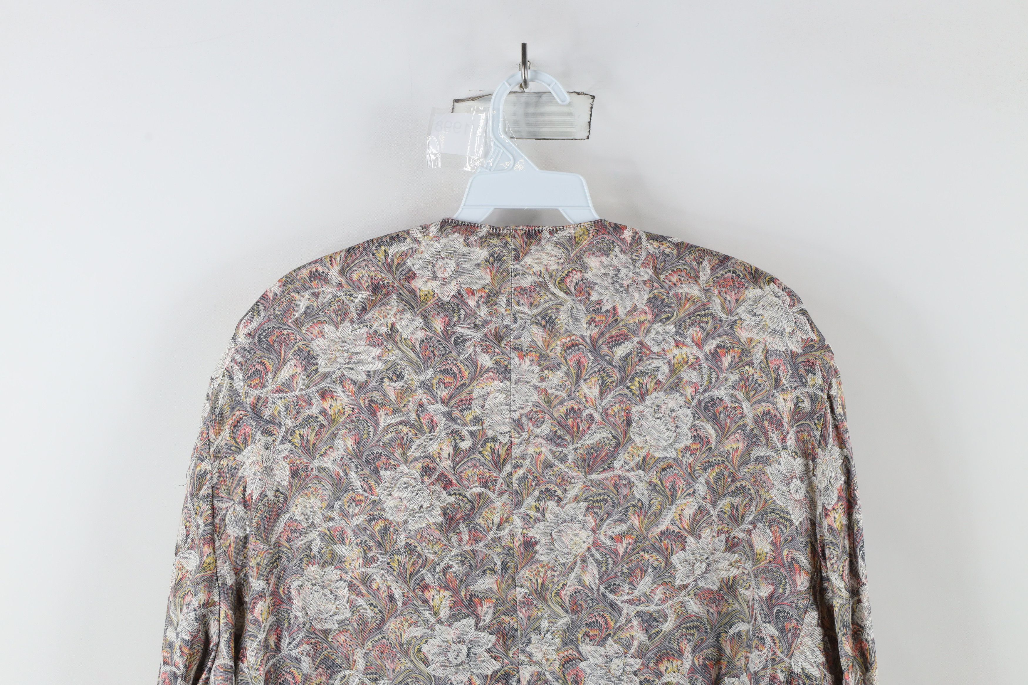Vintage Vintage 90s Streetwear Rainbow Flower Knit Blazer Jacket USA Size 4XL / US 24-26 - 15 Thumbnail