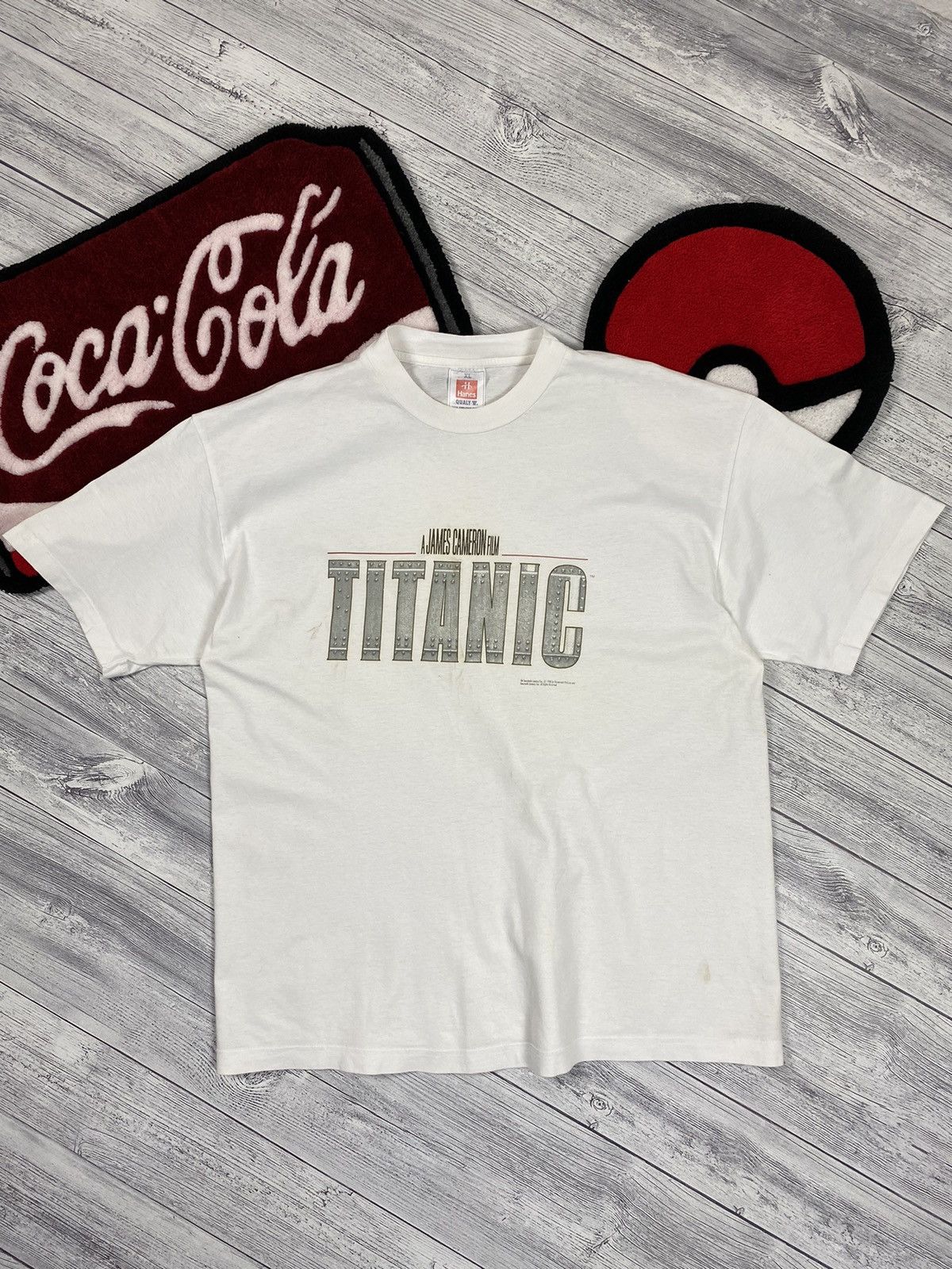 Pre-owned Movie X Vintage A James Cameron Film Titanic 1998 Vintage T Shirt In White