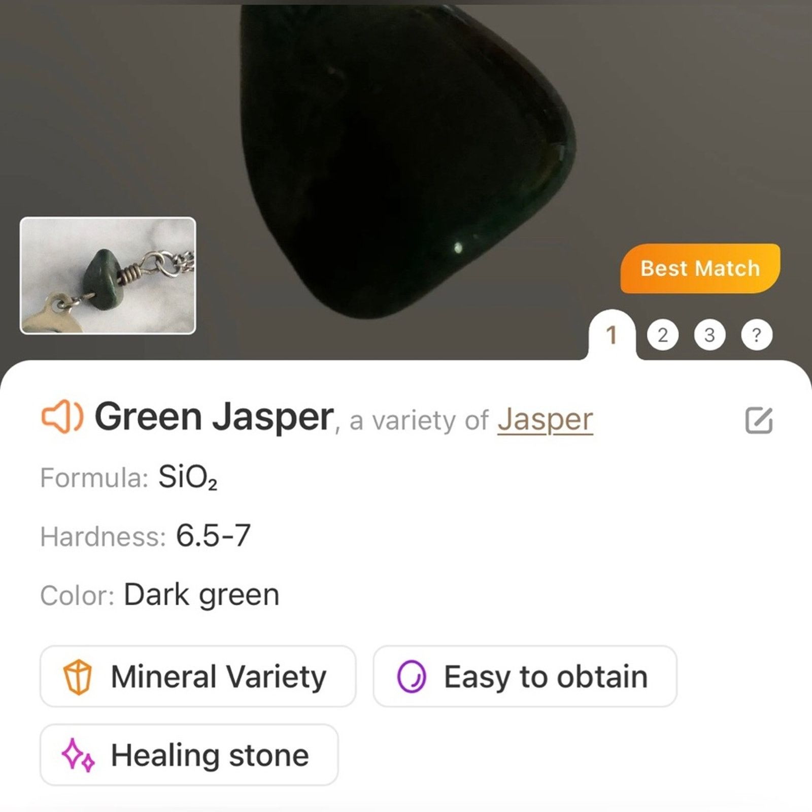 Handmade Hand crafted sterling monkey green jasper necklace Size ONE SIZE - 5 Thumbnail