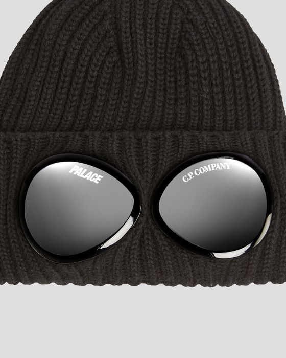 Palace PALACE C.P. COMPANY PEAK GOGGLE BEANIE BLACK FW23 | Grailed