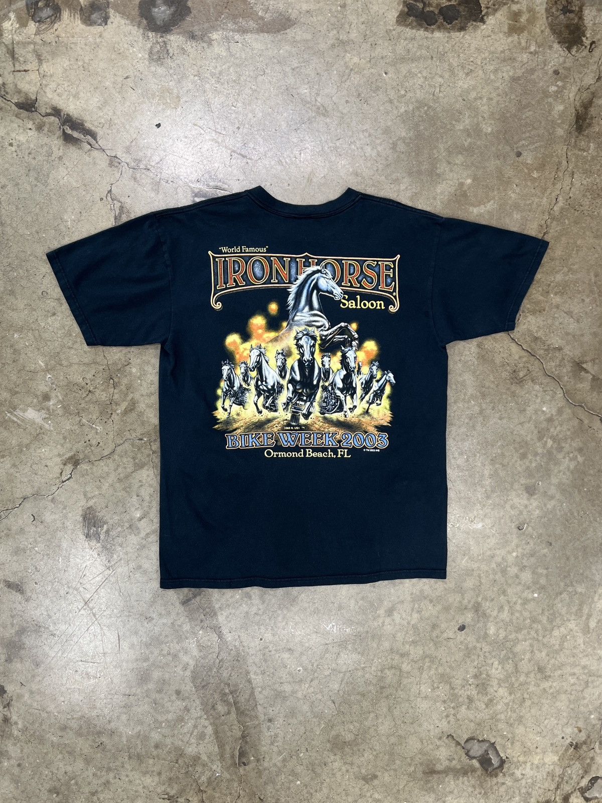 Harley Davidson Vintage 2003 Iron Horse Bike Week Motorcycle Anvil Tee Large Size US L / EU 52-54 / 3 - 2 Thumbnail