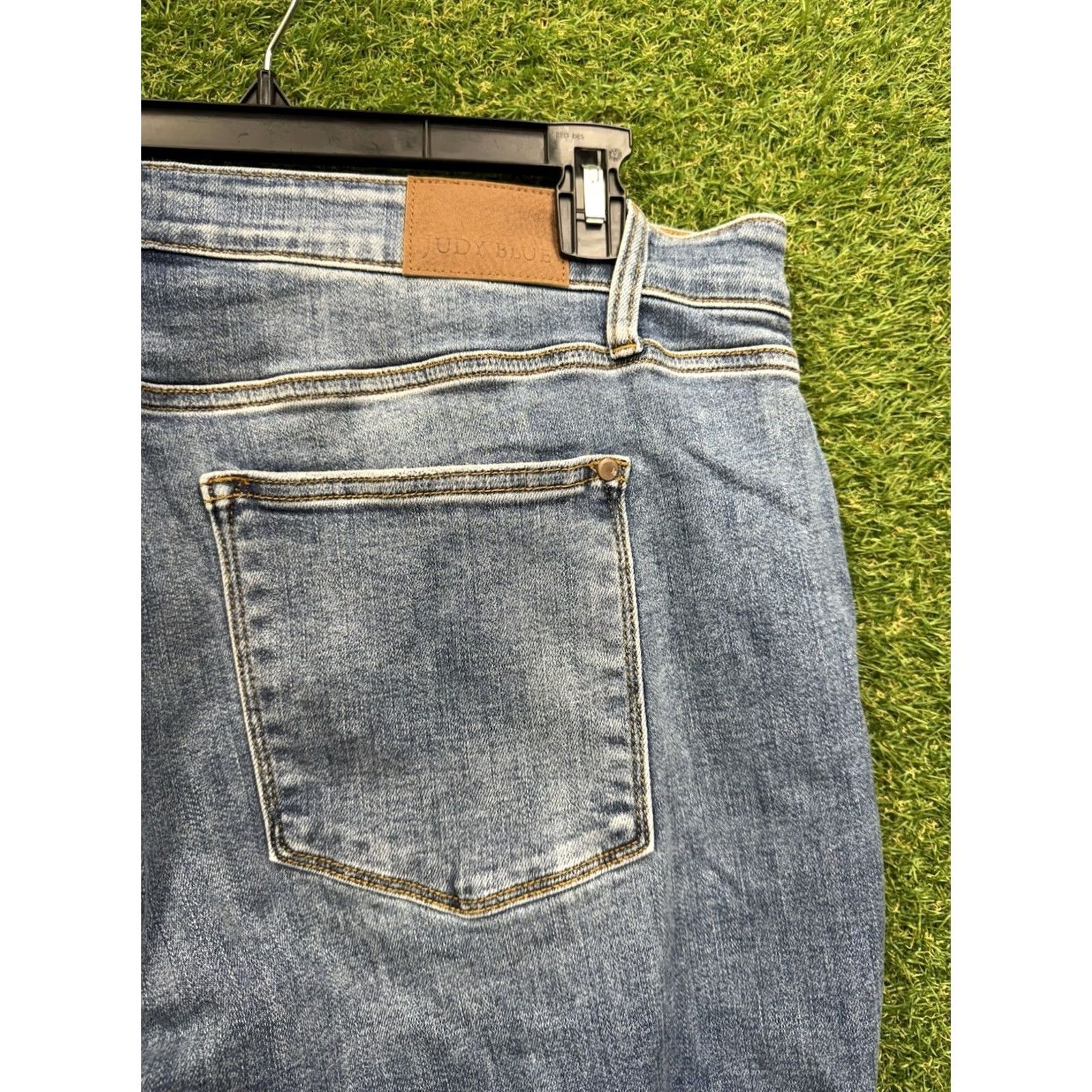 Vintage Judy Blue Jeans Womens 24W Bootcut Stretch Distressed Freyed Hem Denim Blue 5-Pocket Regular Rise High Rise 32 In Inseam Jeans Womens Size 42" / US 20 - 5 Thumbnail