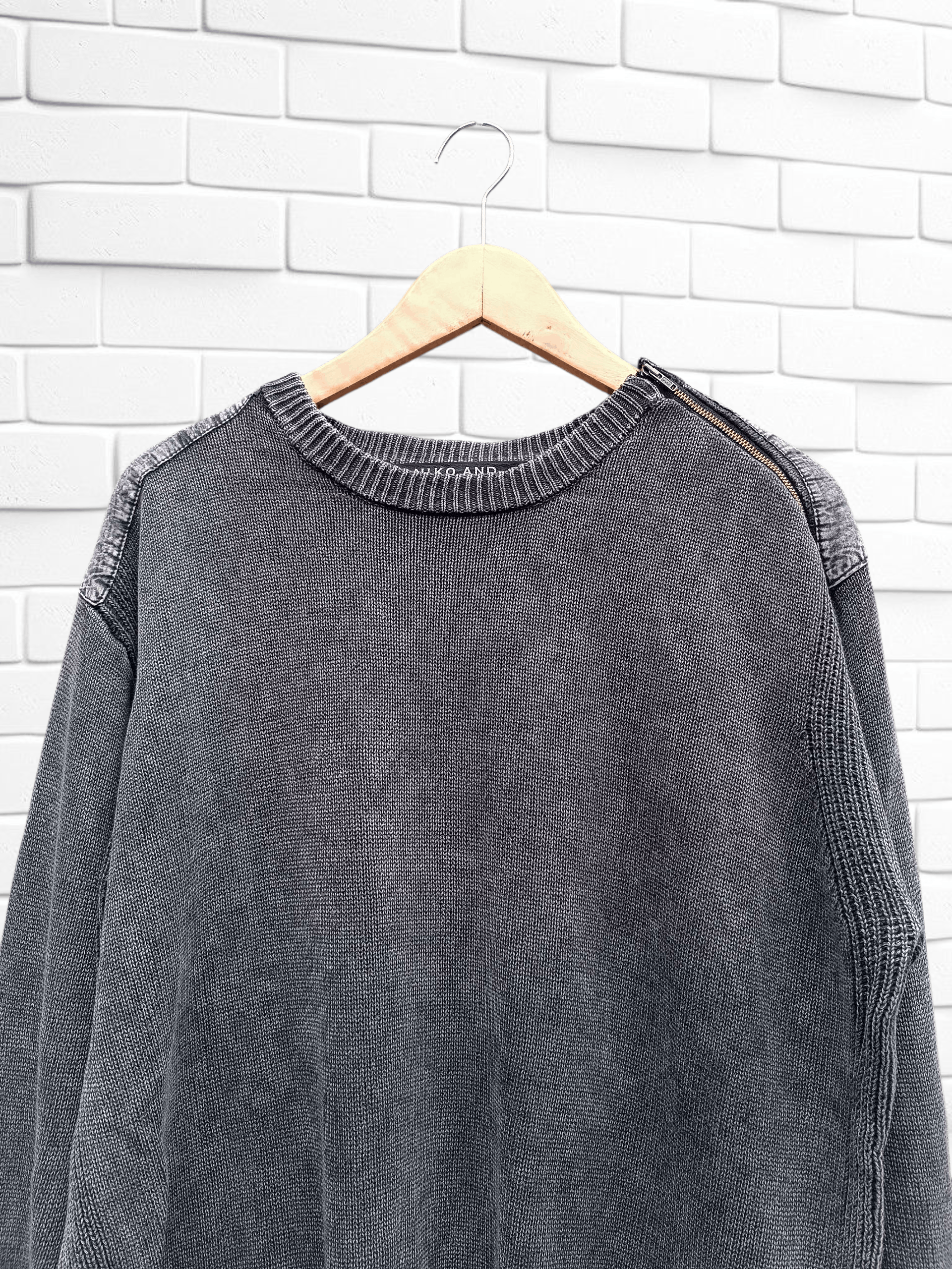 Japanese Brand Stonewashed Crew Neck Knit Yezzy Kanye West Style Size US XL / EU 56 / 4 - 3 Thumbnail