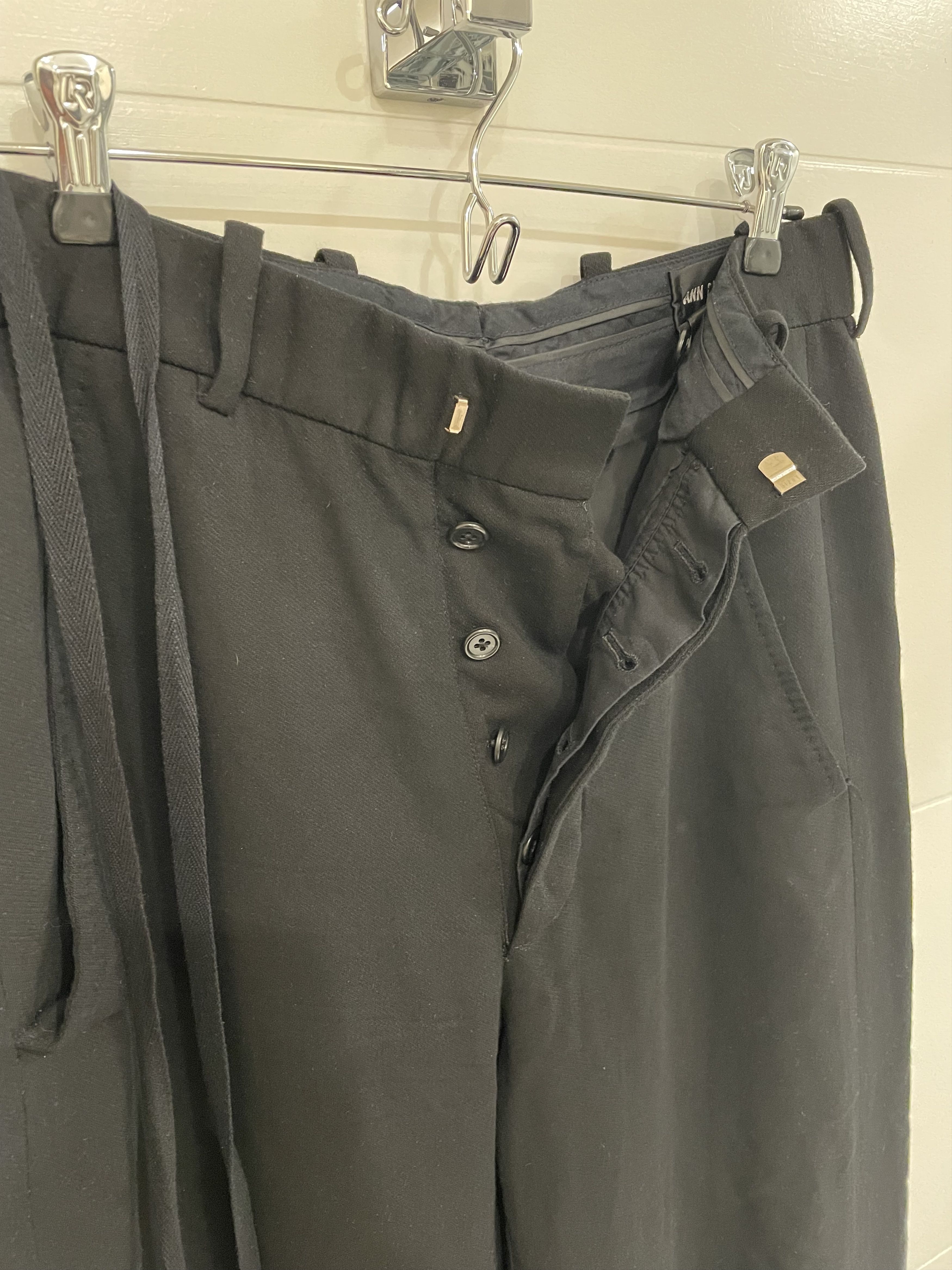 Ann Demeulemeester Wide Slouchy Pants With Waist Tie Size US 30 / EU 46 - 2 Thumbnail
