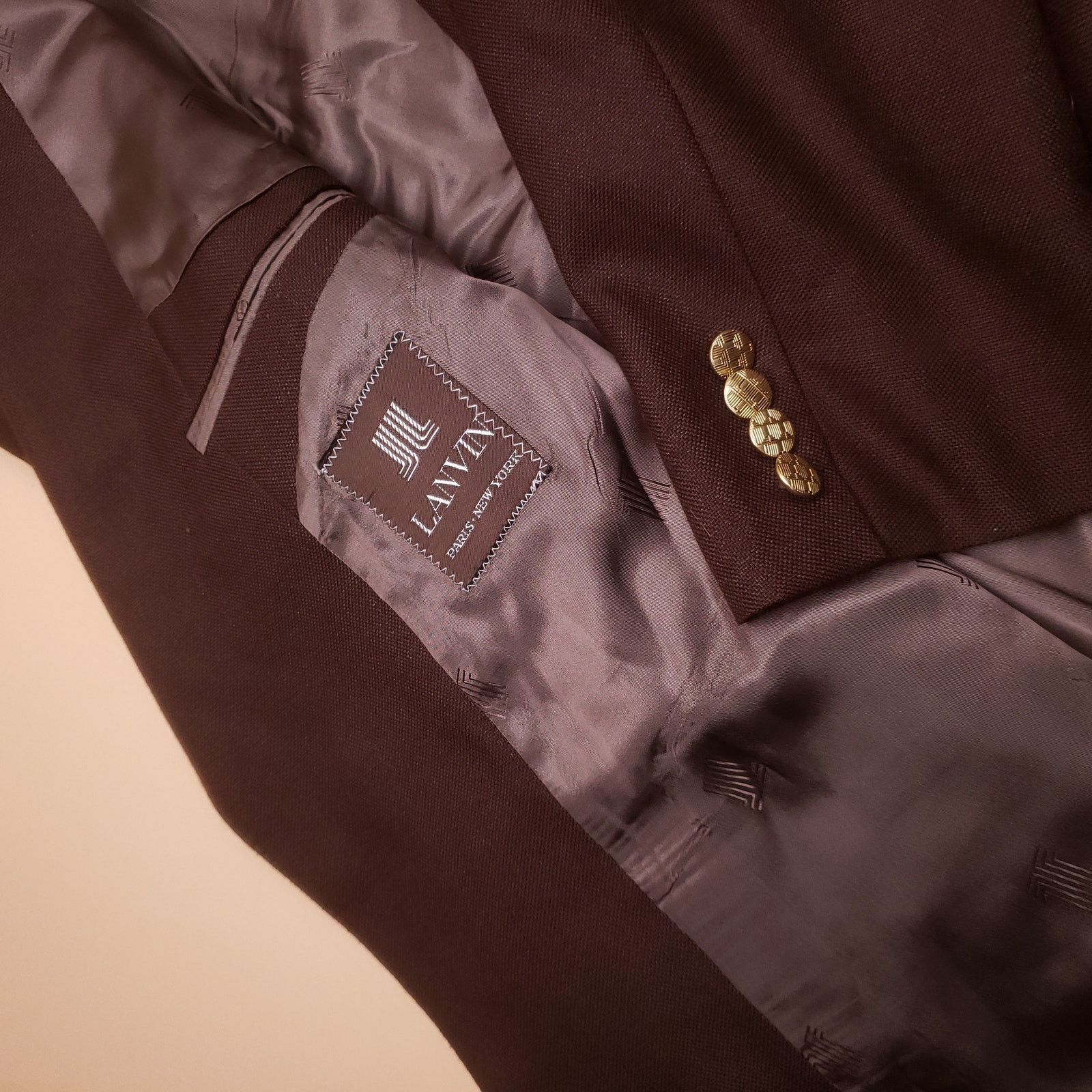 Lanvin Vintage 90s Lanvin Paris Brown Blazer Jacket Wool Blend Rare Size US XL / EU 56 / 4 - 9 Thumbnail