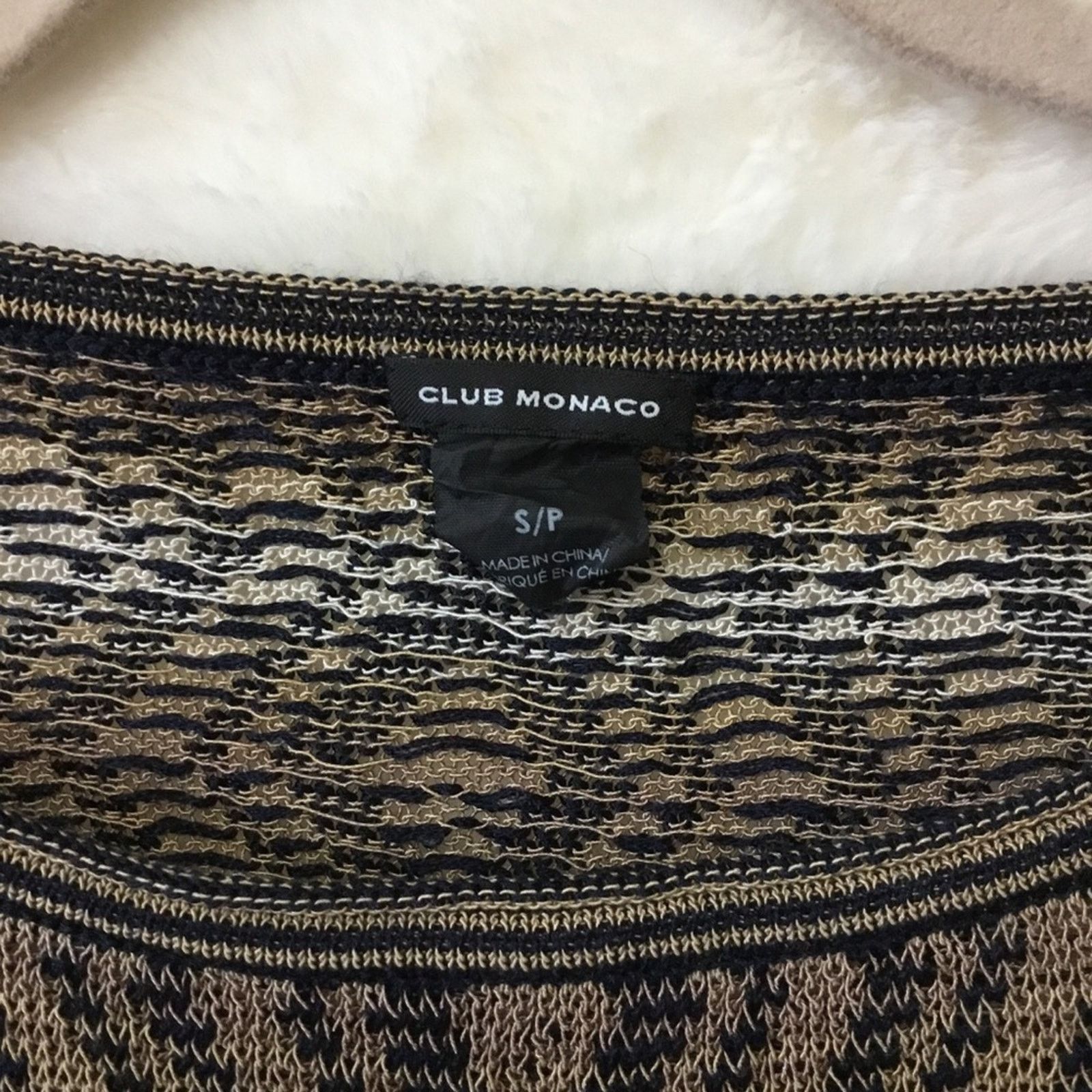 Club Monaco Club Monaco Brown Diamond-Patterned Knit Top Size S / US 4 / IT 40 - 3 Thumbnail