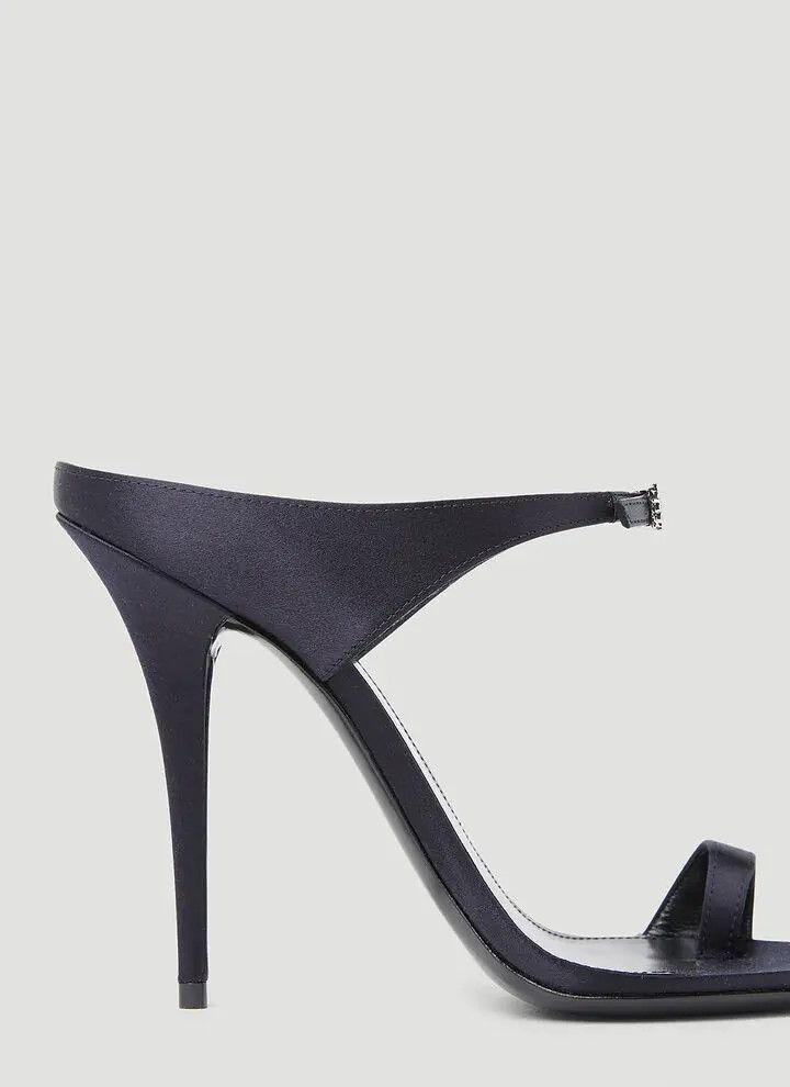 Saint Laurent Paris o1b1hav111224 Dive Mules in Silk Satin in Blue Size US 12 / IT 42 - 5 Thumbnail