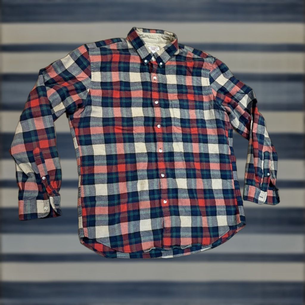 Wallace & Barnes VINTAGE Wallace & Barnes Shirt Button Up Wool Blend Flannel Red Blue Green Men’s Sz XL Size US XL / EU 56 / 4 - 1 Thumbnail