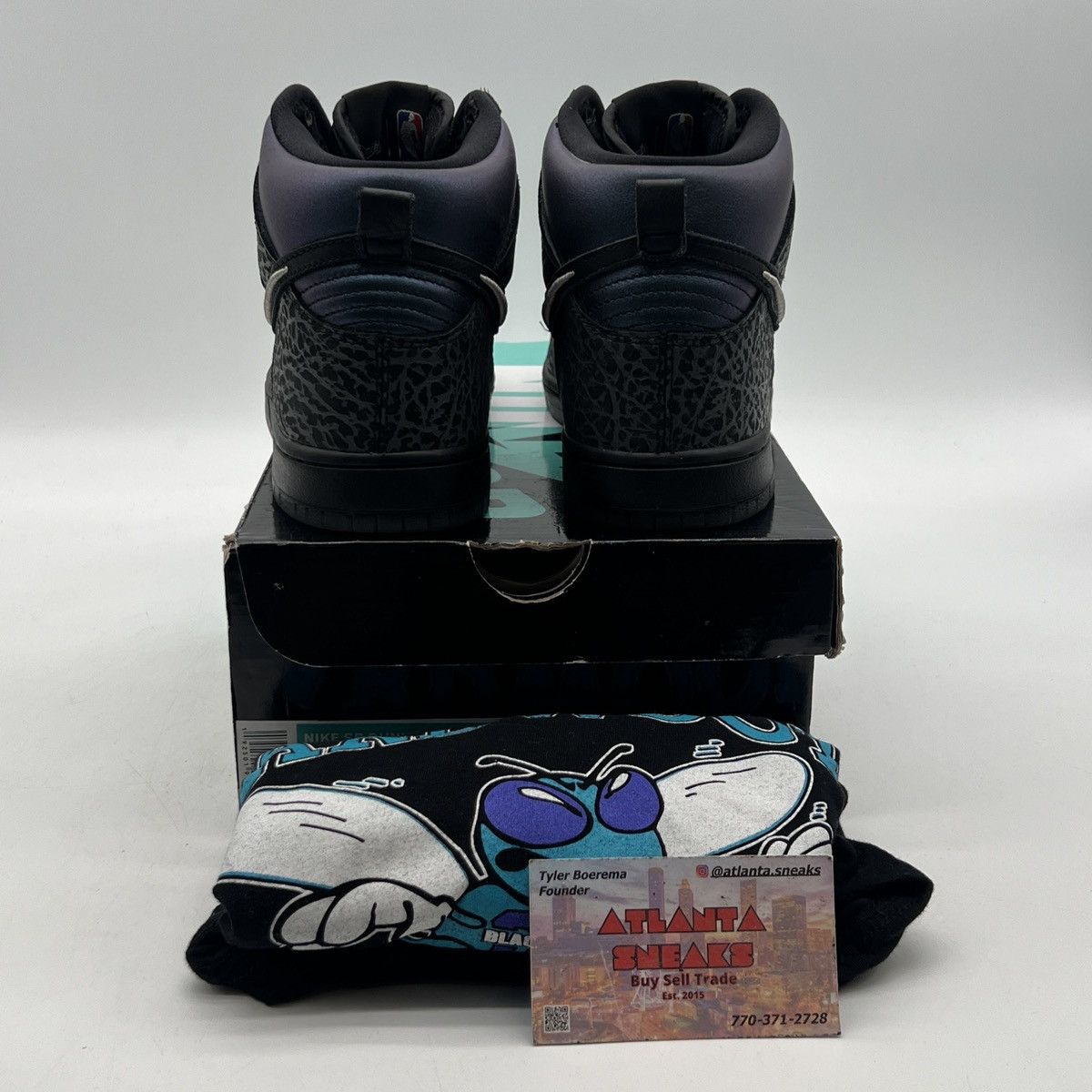 Nike Black sheep x nike dunk high sb black hornet Size US 6 / EU 39 - 3 Thumbnail