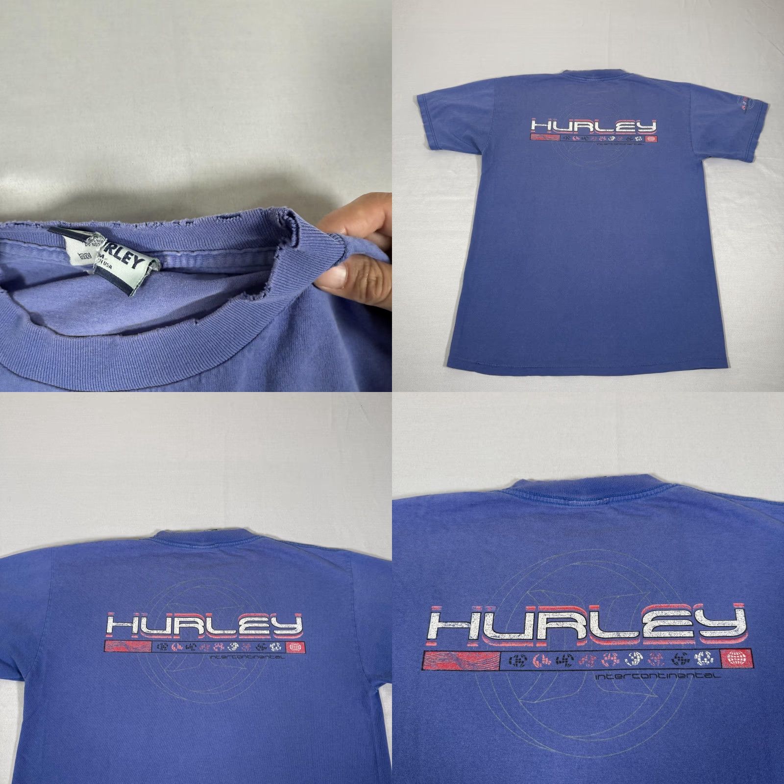 Hurley VINTAGE Hurley Shirt Mens Medium Blue Intercontinental Surf Skate USA 90s Y2K Size US M / EU 48-50 / 2 - 10 Thumbnail