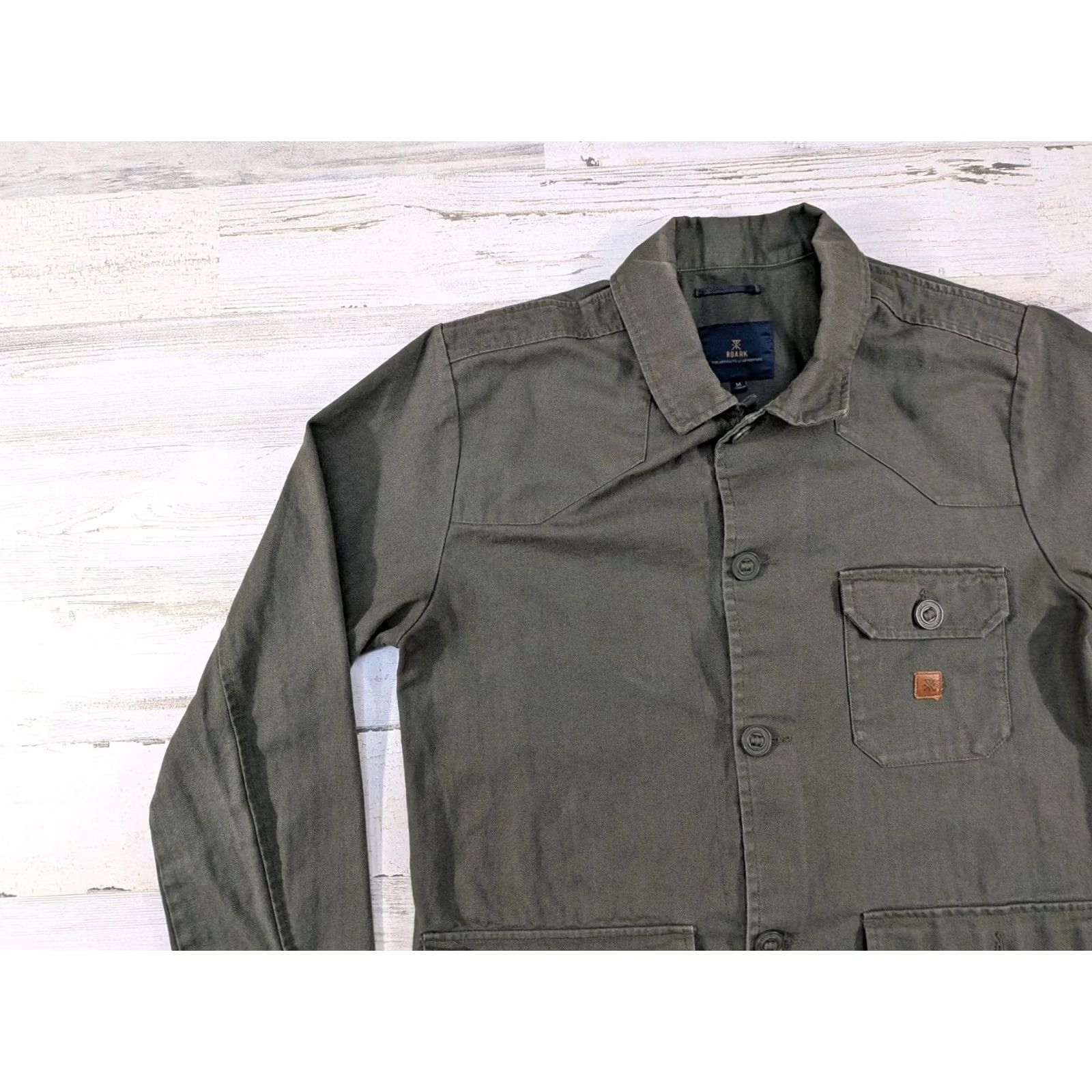 Roark Roark Jacket Mens M Green Herringbone Twill Military Field Jacket Size US M / EU 48-50 / 2 - 4 Thumbnail