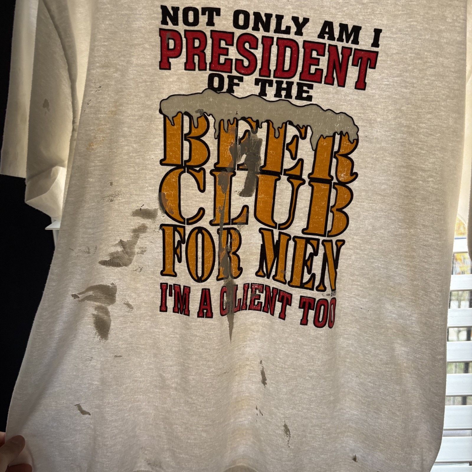 Vintage Vintage 1990s Paint Splatter T-Shirt Beer Club Men Size L Size US L / EU 52-54 / 3 - 3 Thumbnail