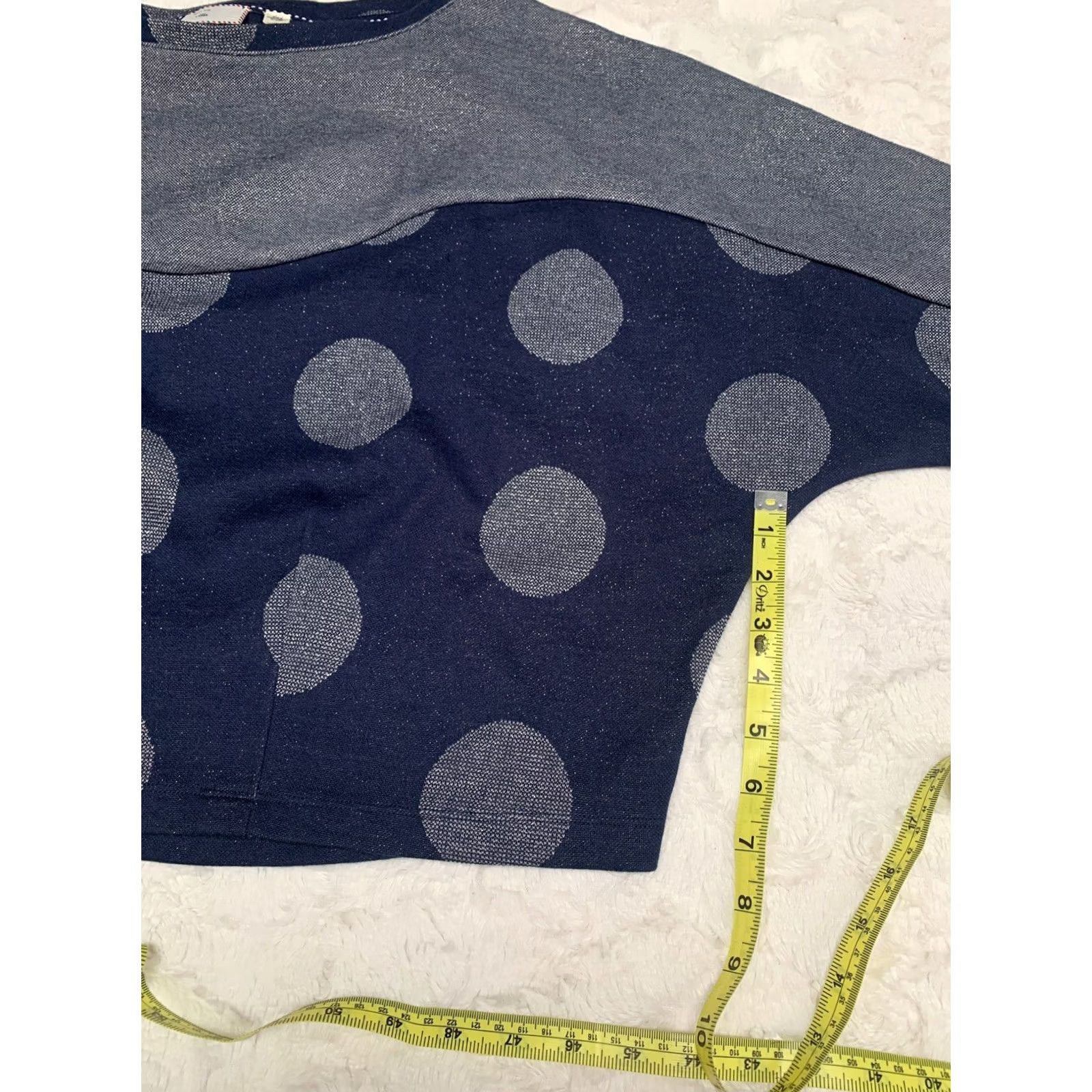 Anthropologie Anthropologie Postmark Women's Large Shirt Blue and Gray Crop Top Blouse Size L / US 10 / IT 46 - 5 Thumbnail