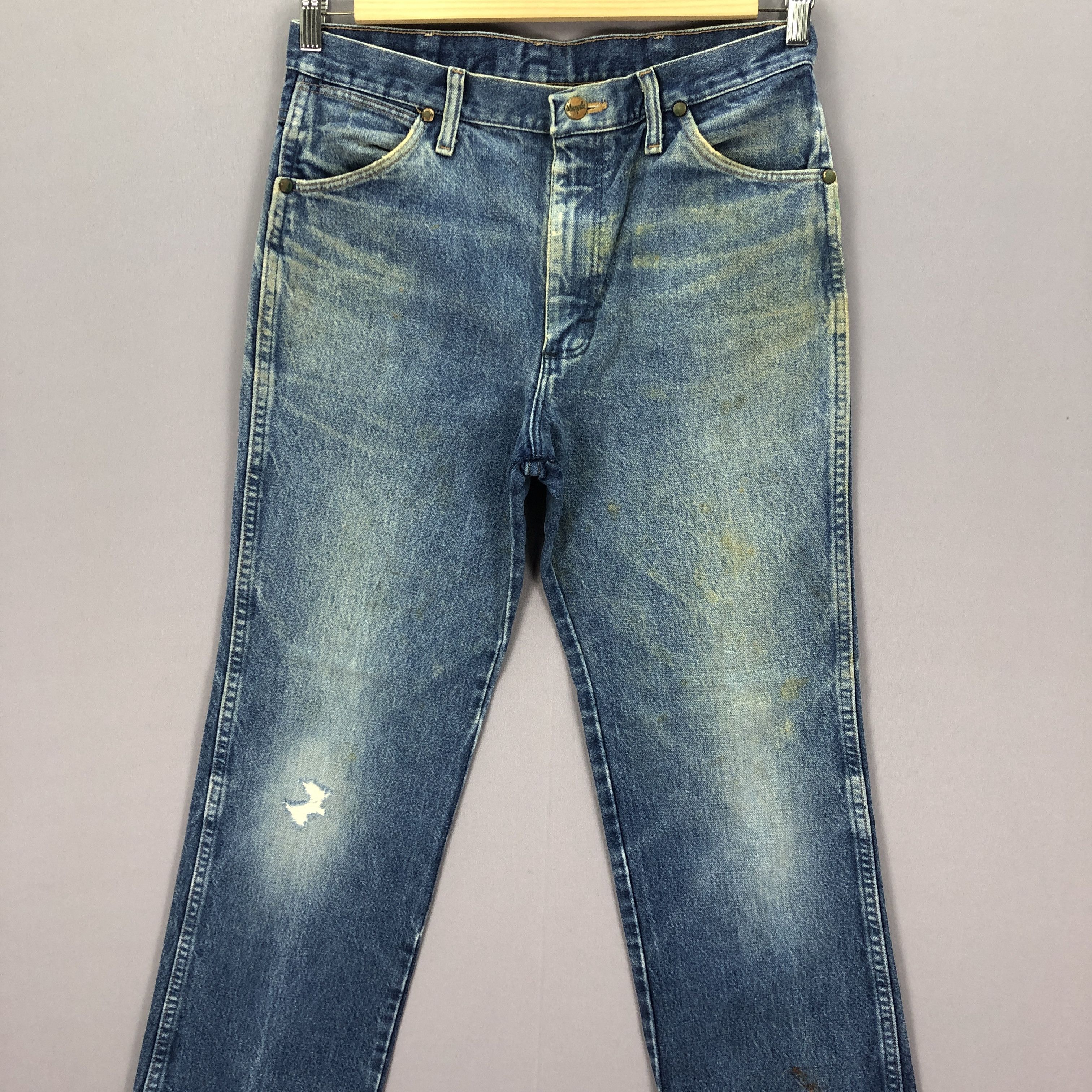 Wrangler Vintage 90s Wrangler Ripped Jeans Faded Light Wash Denim Size US 30 / EU 46 - 3 Thumbnail