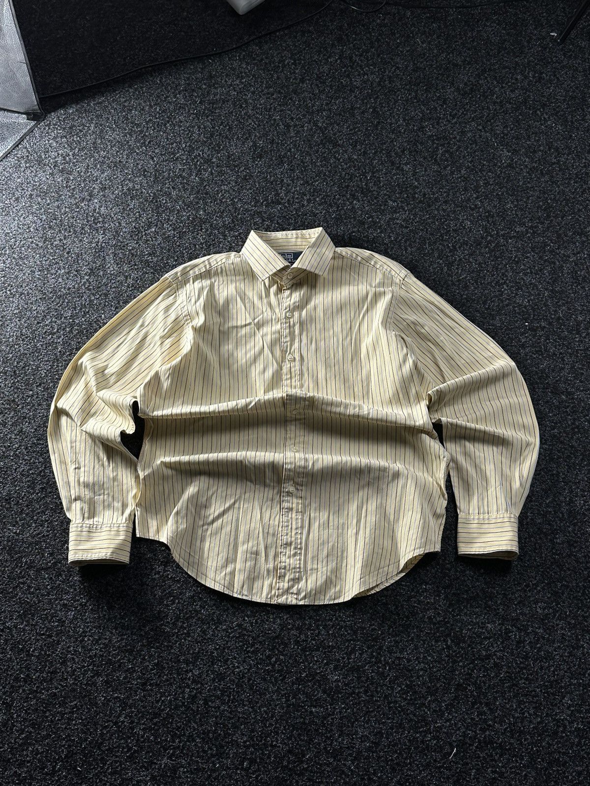 Designer × Polo Ralph Lauren × Vintage ❗️Vintage 90s Polo RALPH LAUREN blue striped Shirt OLD MONEY Size US M / EU 48-50 / 2 - 1 Thumbnail