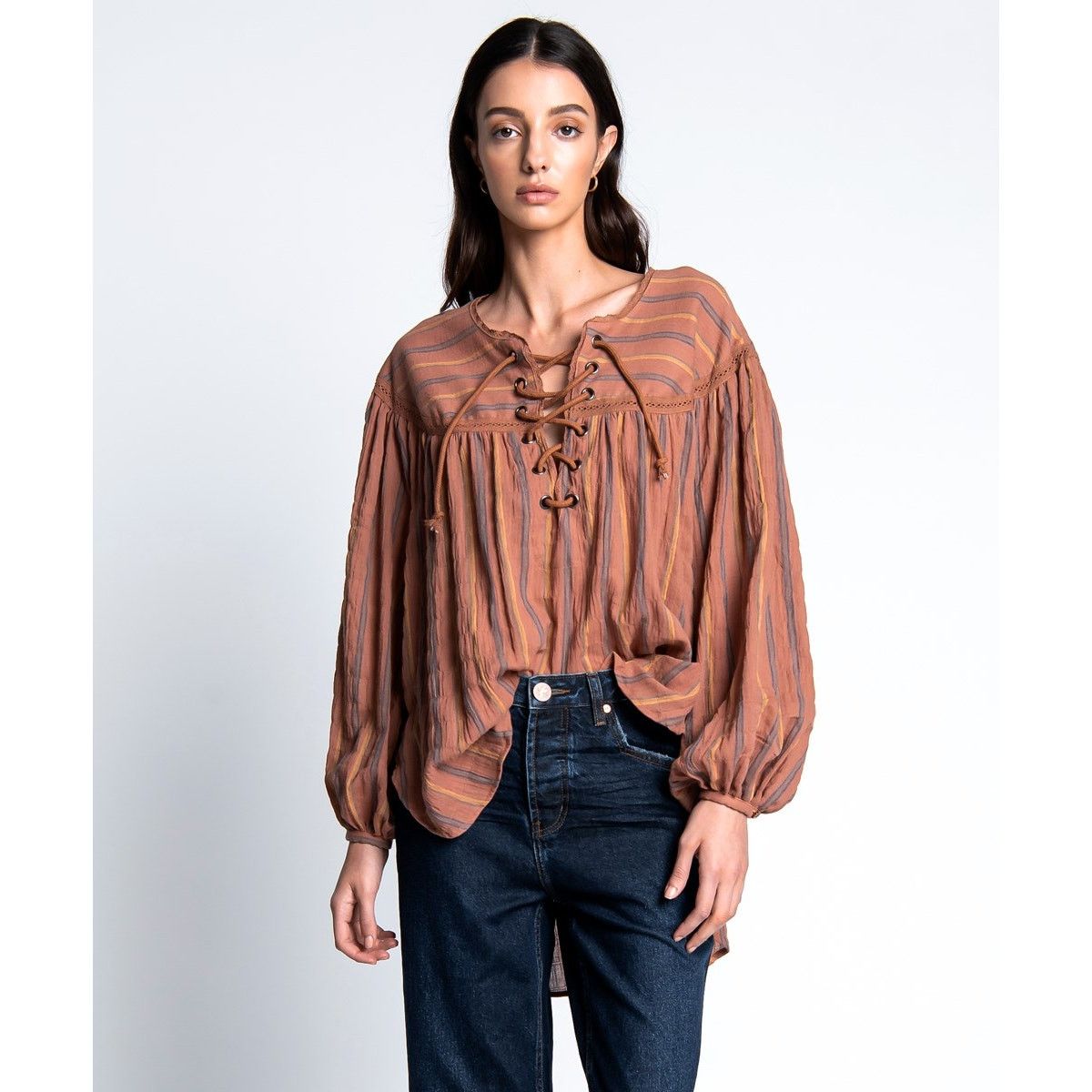 Anthropologie Free People Desert Stripe Tangiers Top ONE TEASPOON $158 S Size S / US 4 / IT 40 - 2 Thumbnail
