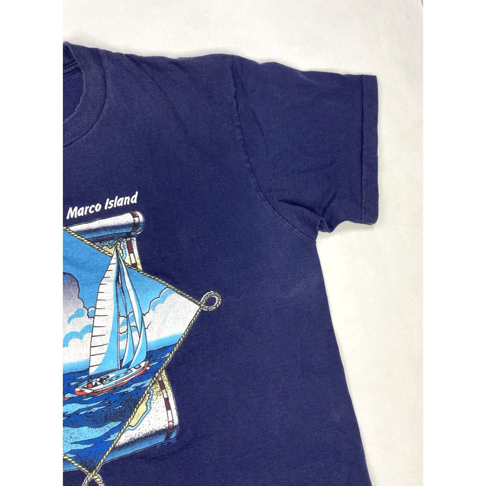 Vintage VINTAGE Sherry's Marco Island Graphic T-shirt Men XL Blue USA 90s Single Stitch Size US XL / EU 56 / 4 - 4 Thumbnail
