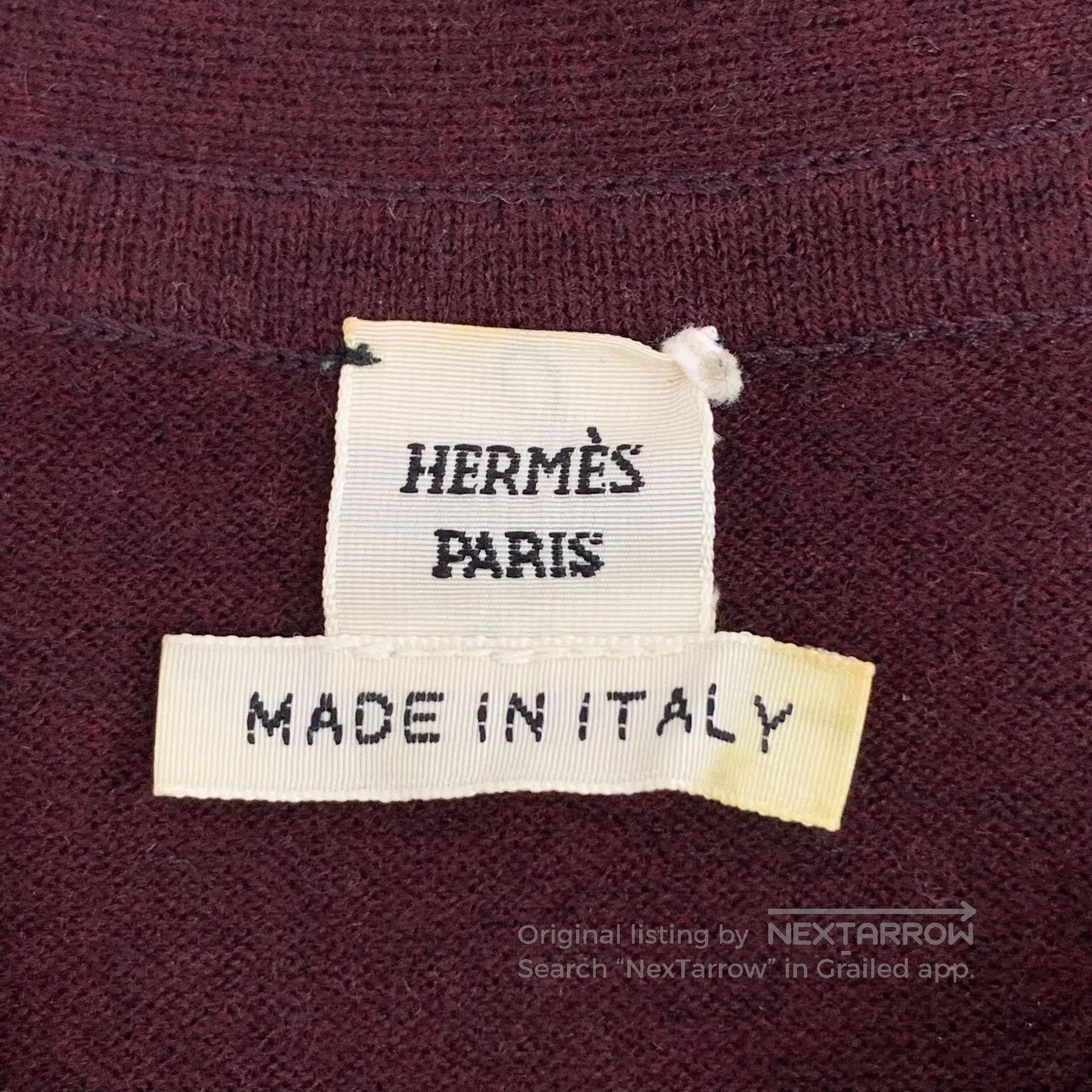 Hermes Hermes Burgundy Lock Chain Silk Pattern Patchwork Wool Rou Size XXS / US 00 / IT 34 - 5 Thumbnail