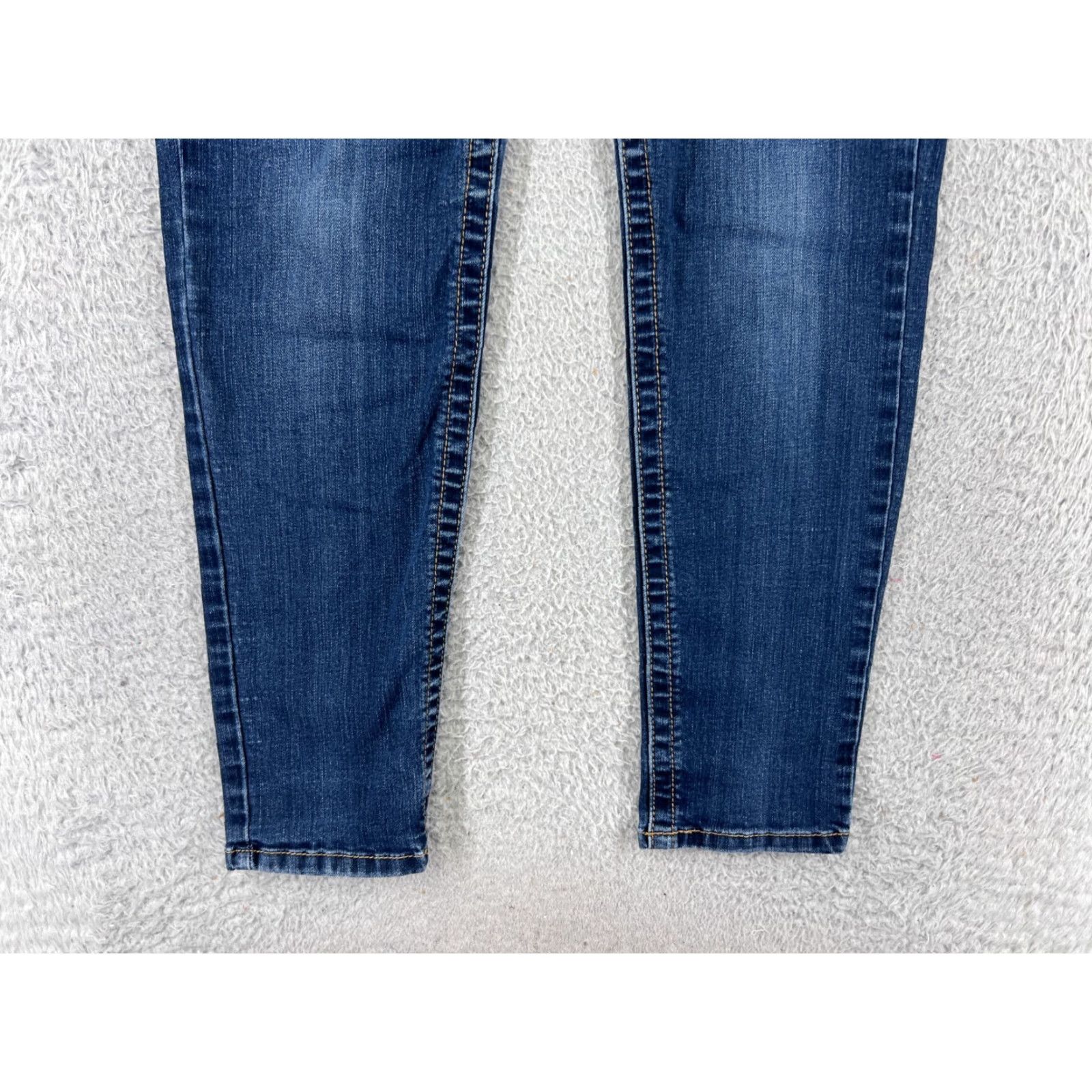 Vintage Seven7 Women's Skinny Jeans Medium Wash Blue Denim Tapered Mid Rise Embroidered 10 Size 32" / US 10 / IT 46 - 2 Thumbnail