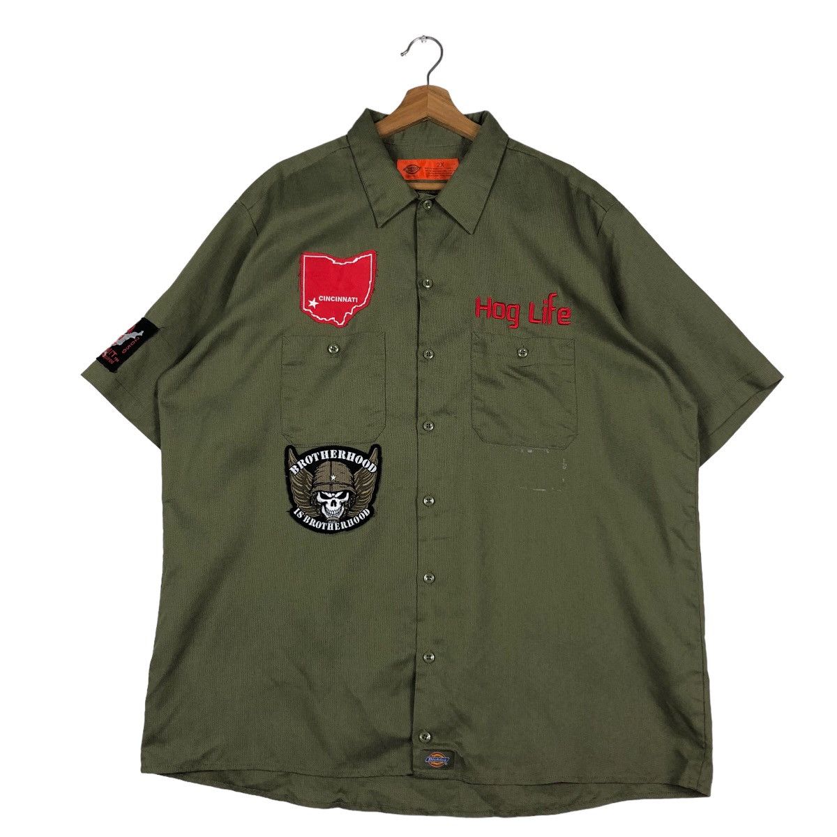 Japanese Brand 🔥Vintage Work Shirt Bowling Dickies Skeleton Big Logo Size US XXL / EU 58 / 5 - 4 Thumbnail