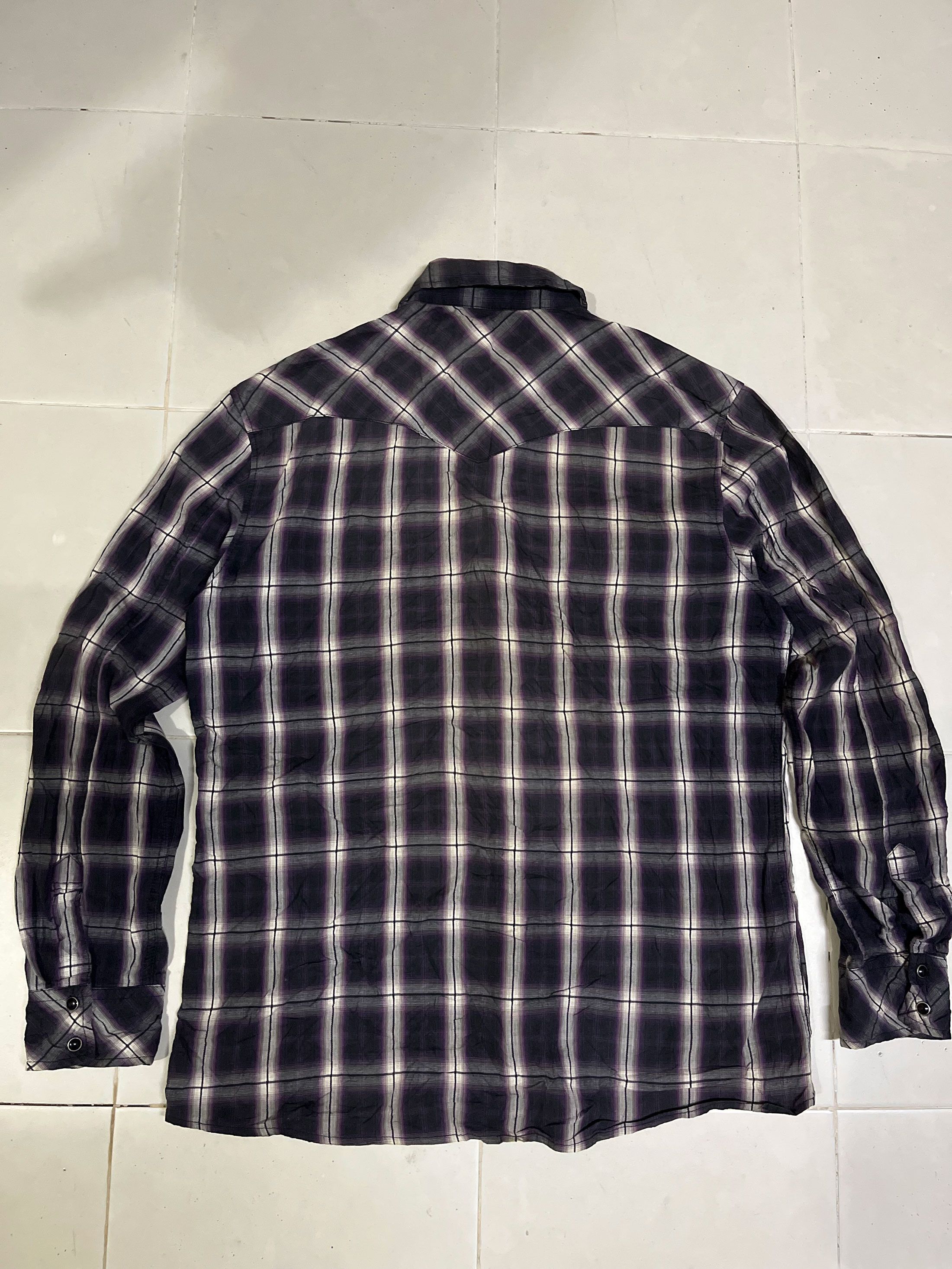 Japanese Brand Thruxton Checked Plaid Snap Button Western Dress Long Sleeve Size US XL / EU 56 / 4 - 3 Thumbnail
