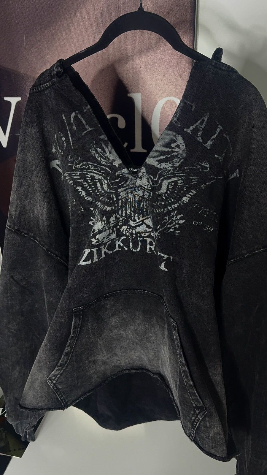 No Faith Studios ✅ No Faith Studios Washed Black Distressed Hoodie Size US L / EU 52-54 / 3 - 2 Thumbnail