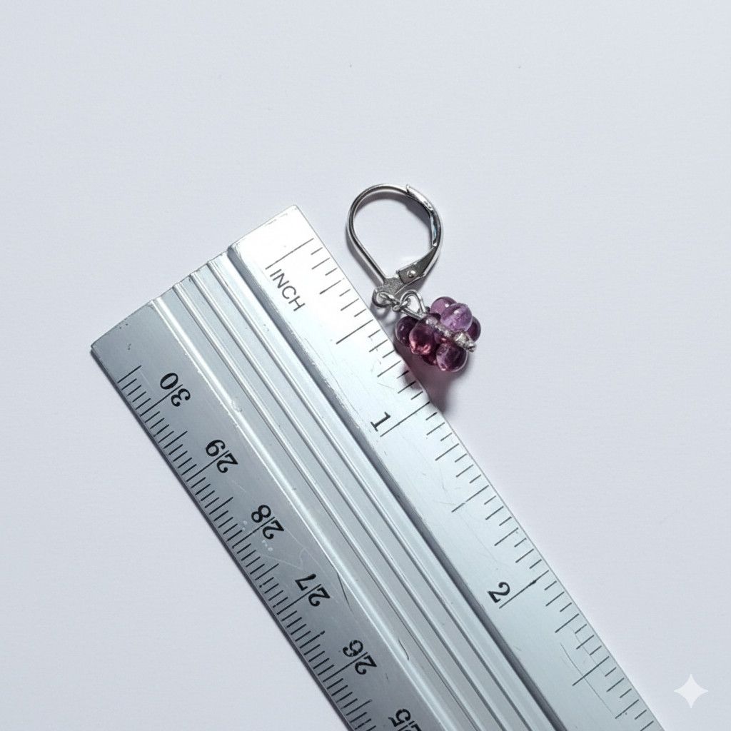 Other Bracelet & Earrings NEW Rhodium Plated Purple Glass Teardrop Size ONE SIZE - 6 Thumbnail