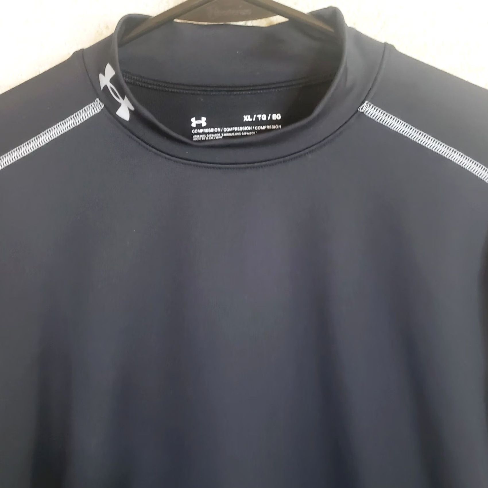 Under Armour Under Armour Men Activewear Shirt XL Black Compression ColdGear Logo Long Sleeve Size US XL / EU 56 / 4 - 4 Thumbnail