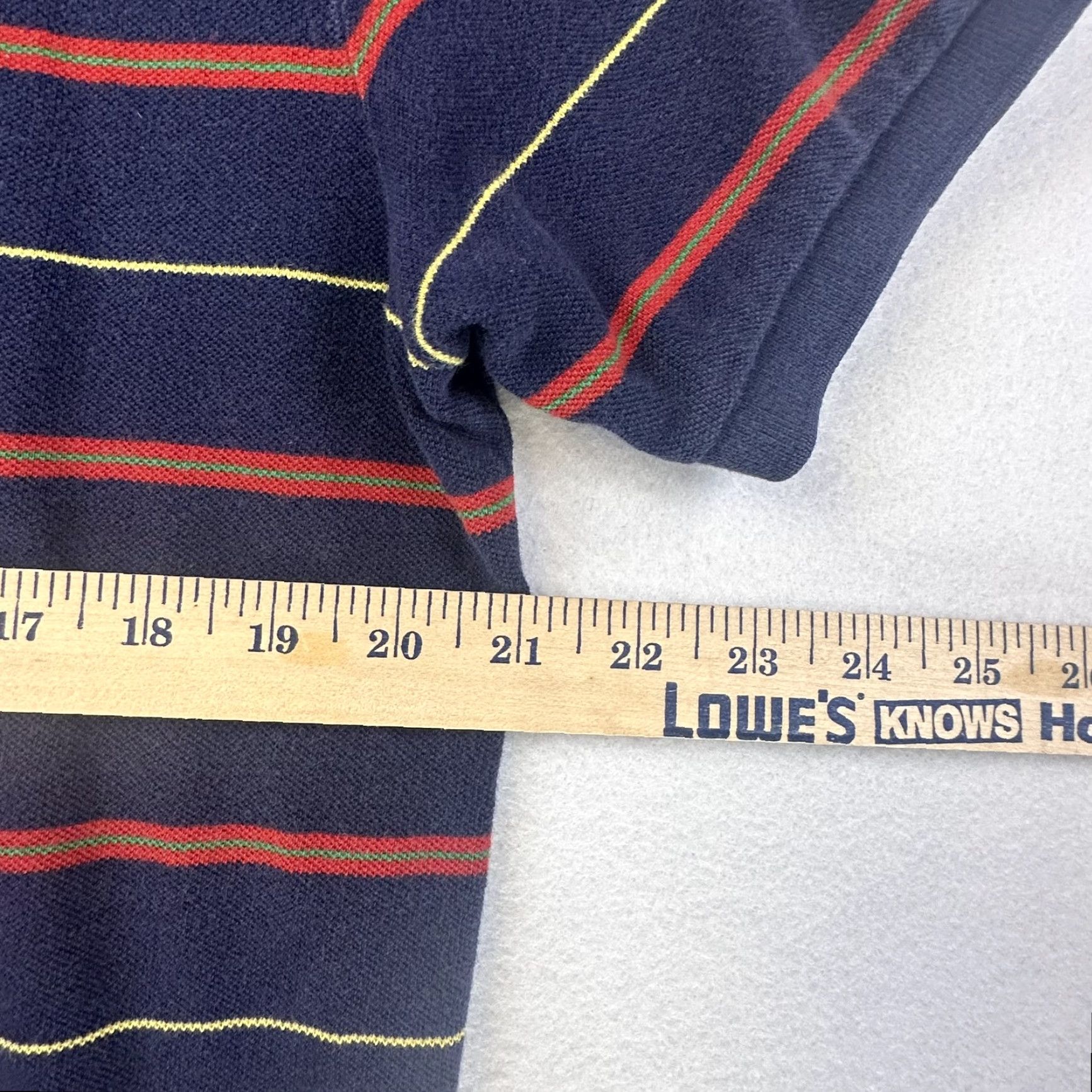 Polo Ralph Lauren Polo Ralph Lauren Polo Shirt Mens XL Custom Fit Striped Navy Blue Red Yellow Polo Pony Logo Short Sleeve Collared 100% Cotton Slim Vintage: No? Size US XL / EU 56 / 4 - 6 Thumbnail