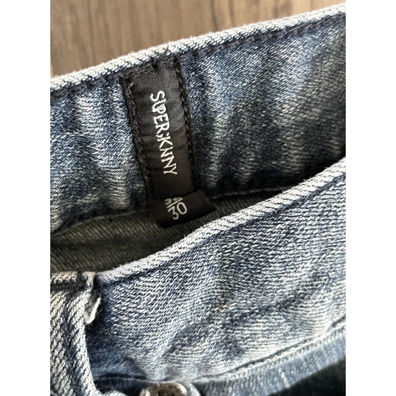 Denime Rude Jeans Skinny 30x30 Denim Dark Wash Slim Straight Men 5-Pocket Button Zip Size US 30 / EU 46 - 4 Thumbnail