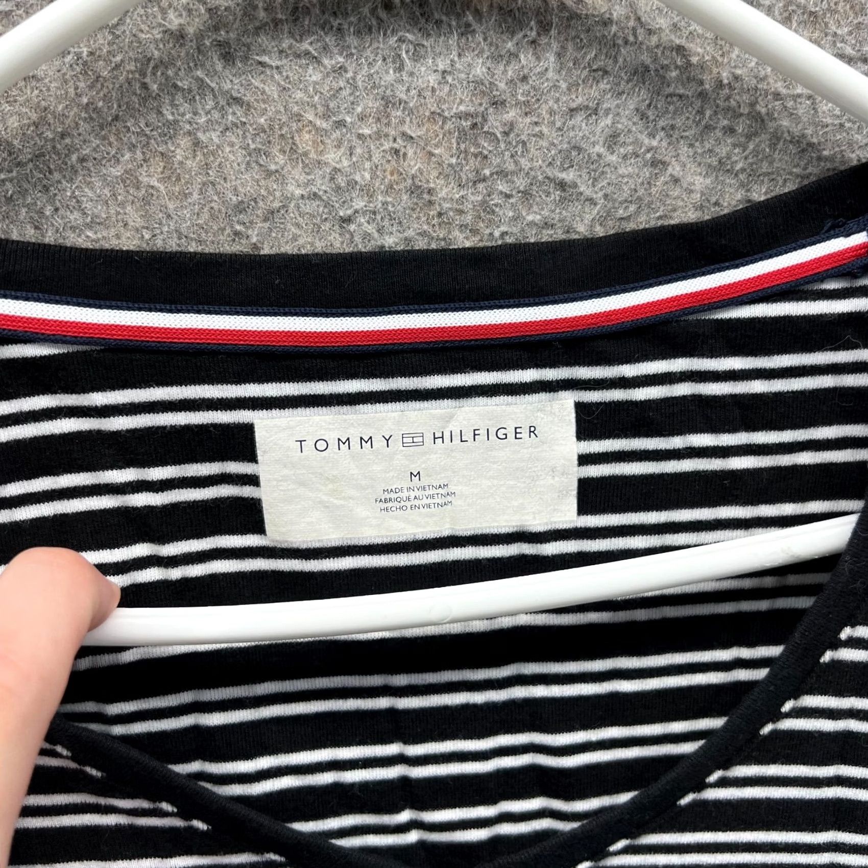 Tommy Hilfiger Tommy Hilfiger Dress Womens Medium Black White Striped V-Neck Stretch Pencil Dress Shirt Dress Mens Womens Girls Size M / US 6-8 / IT 42-44 - 6 Thumbnail