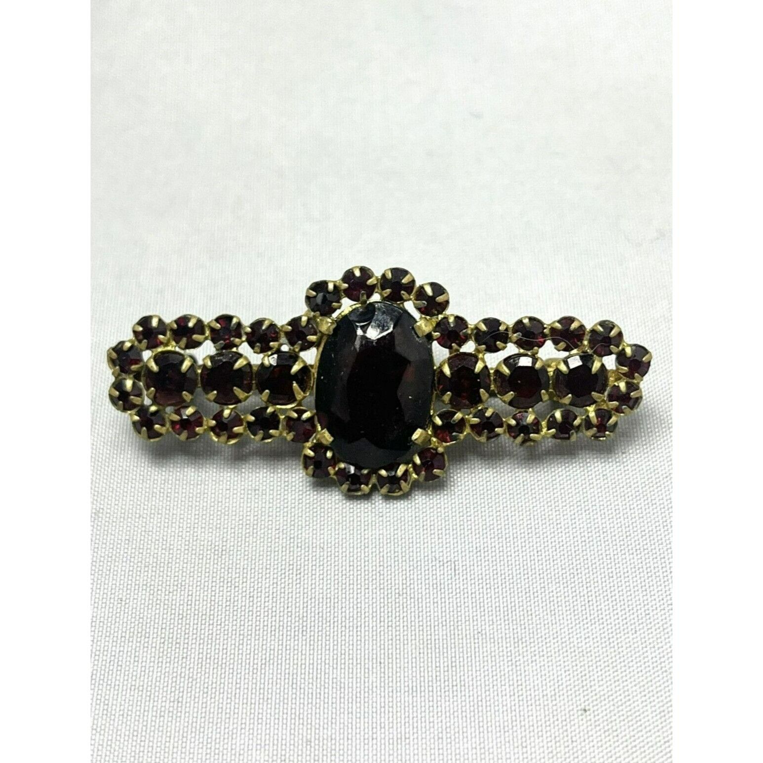 Vintage Estate Red Garnet Stone Vintage Brooch Pin Size ONE SIZE - 2 Thumbnail