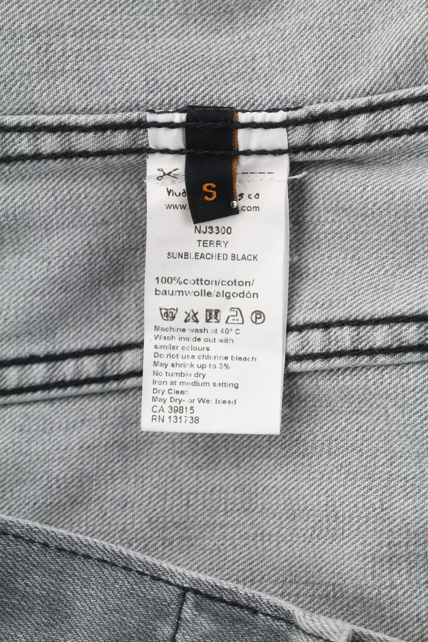 Nudie Jeans TERRY SUNBLEACHED BLACK S Denim Cotton Grey 80789 Size US S / EU 44-46 / 1 - 6 Thumbnail