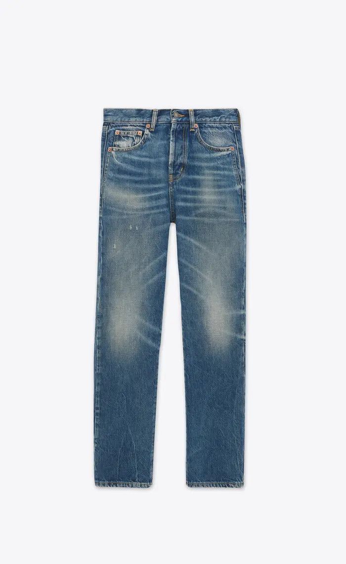 Saint Laurent Paris o1bcso1str0126 Slim Fit Jeans In Deauville in Blue Size US 36 / EU 52 - 1 Thumbnail