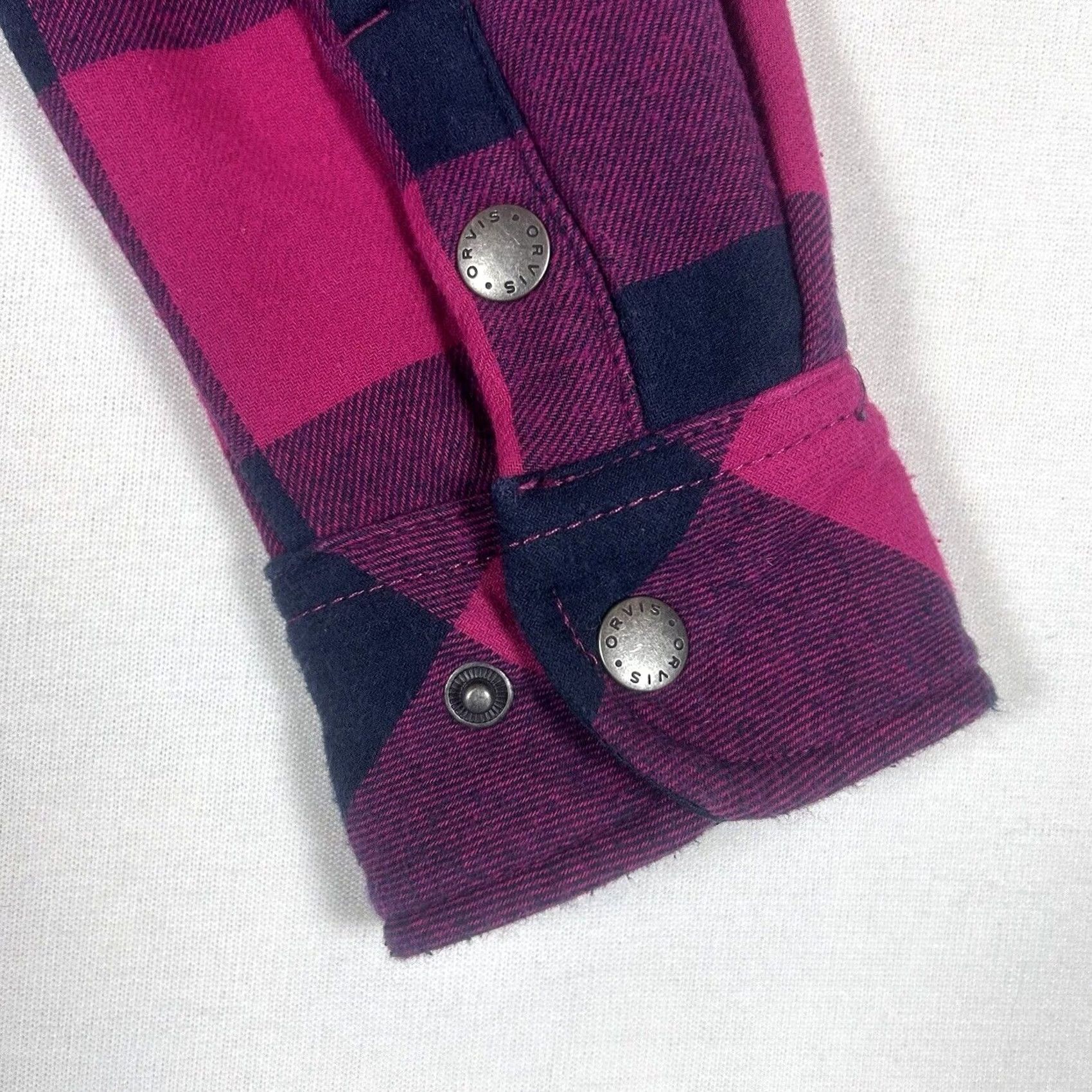 Orvis Orvis Womens Small Fuchsia Plaid Flannel Lined Snap Button Shirt Jacket Shacket Size S Size S / US 4 / IT 40 - 7 Thumbnail