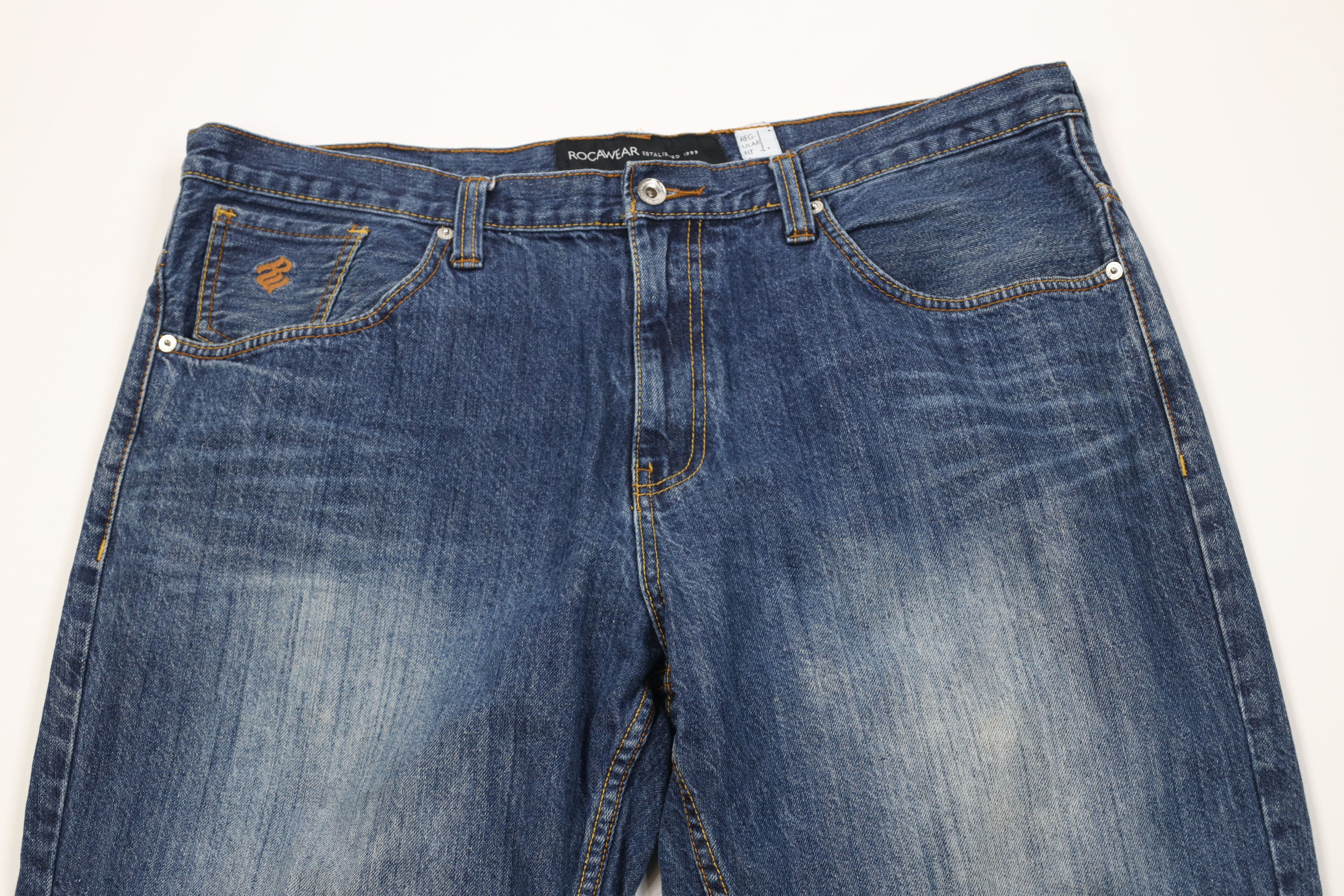 Rocawear Vintage 90s Y2K Rocawear Baggy Fit Wide Leg Denim Jeans Blue Size US 40 / EU 56 - 2 Thumbnail
