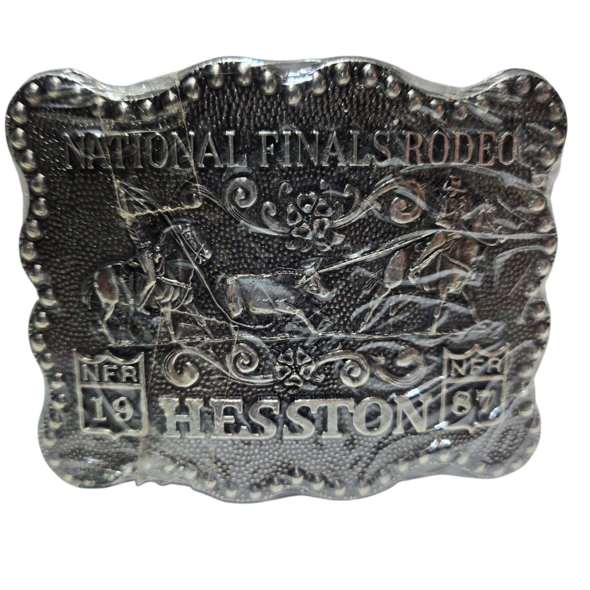 Other 1987 NFR Rodeo Belt Buckle NOS Team Roping National Finals C Size ONE SIZE - 9 Thumbnail