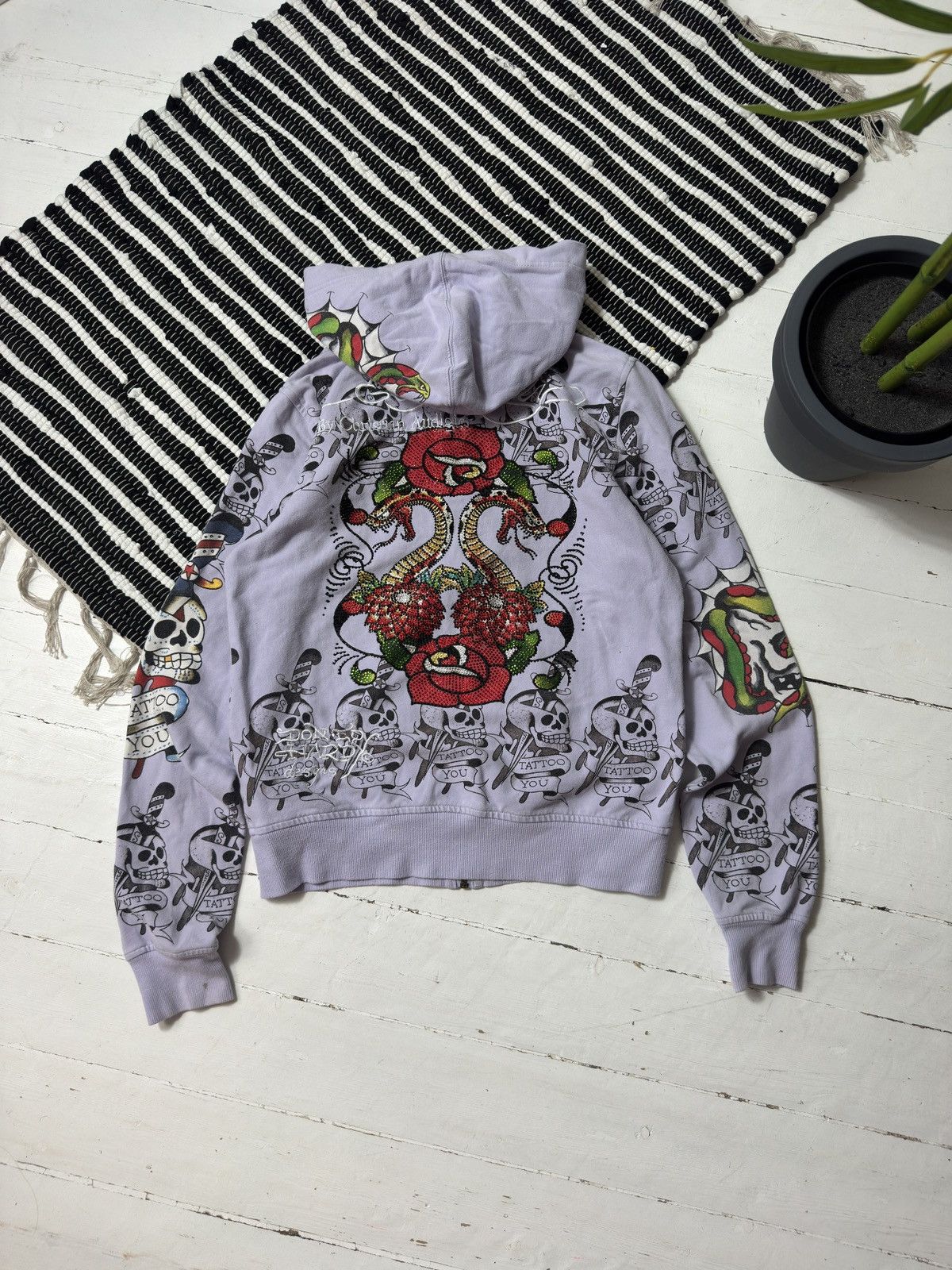 Ed Hardy VINTAGE ED HARDY ALL PRINTED 2000s ZIP UP HOODIE Size L / US 10 / IT 46 - 1 Thumbnail
