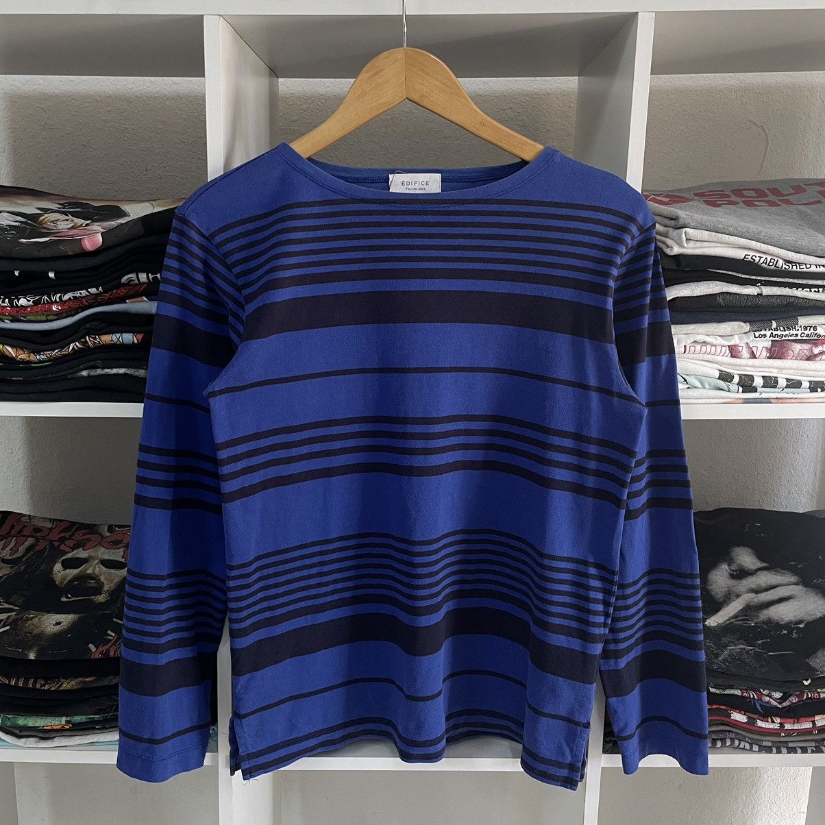 Vetements 🇯🇵 EDIFICE Vetements Pour Homme Women Stripe Blue Longsleeve Size US S / EU 44-46 / 1 - 1 Thumbnail