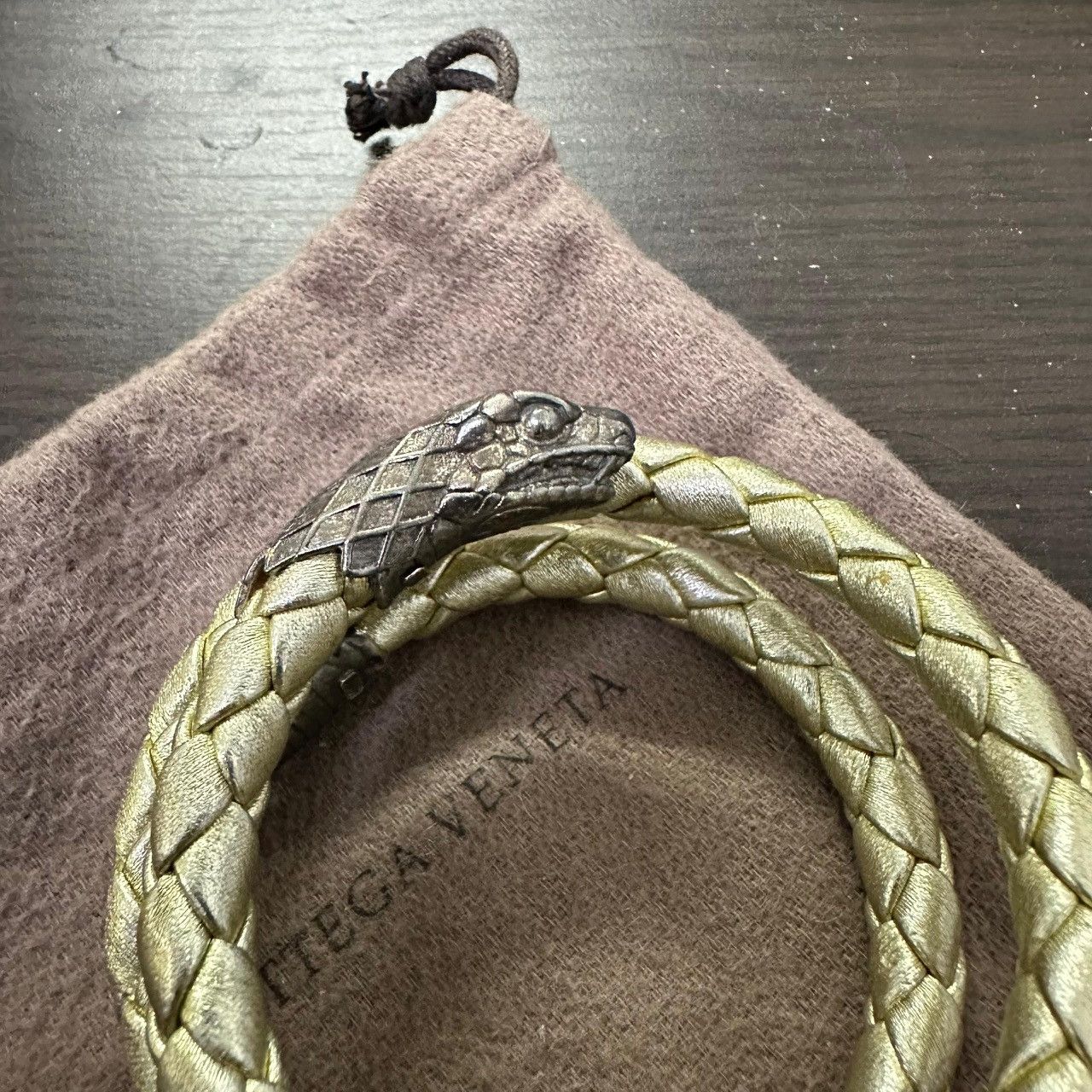 Bottega Veneta Bottega Veneta Vintage Snake Bracelet 925 Silver Leather Size ONE SIZE - 4 Thumbnail