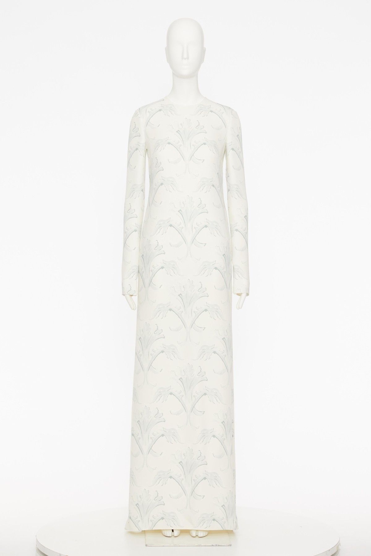 Valentino o1s1wg110525 Crepe Couture Embroidered Midi Dress in Grey Size XS / US 0-2 / IT 36-38 - 1 Thumbnail