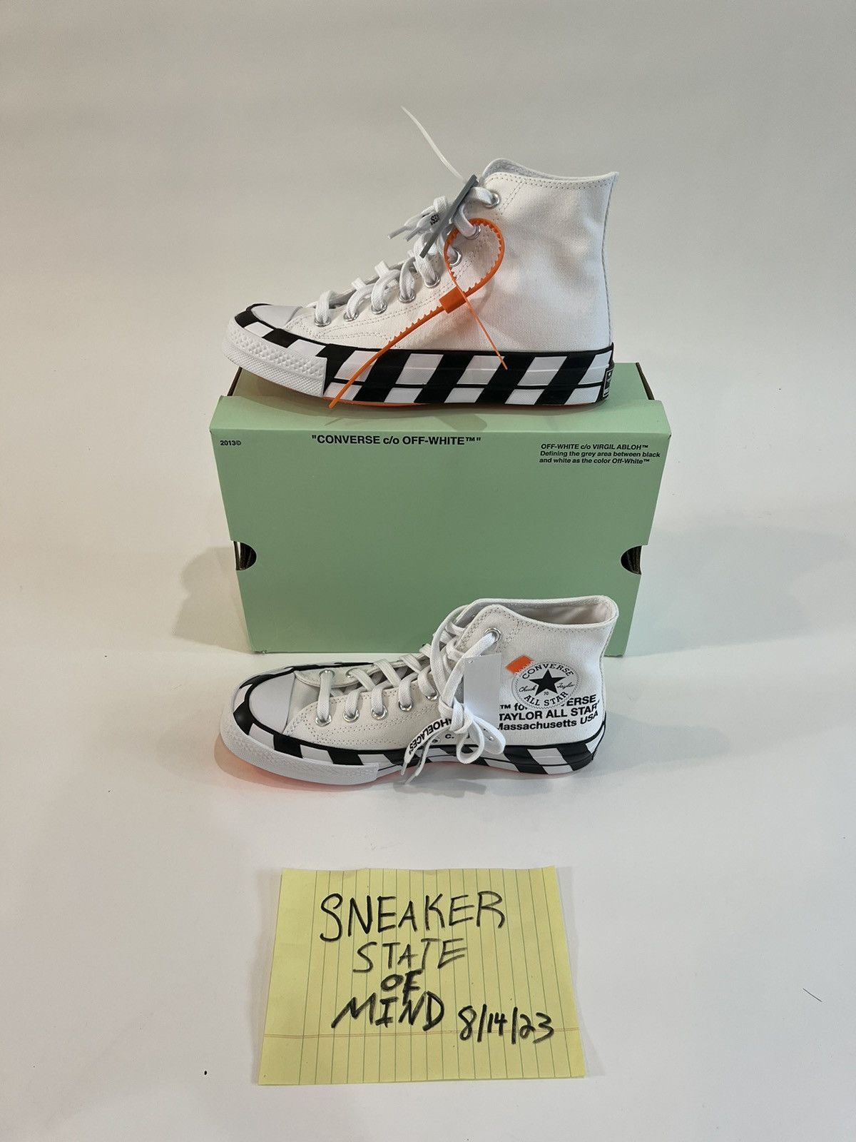 NEW OFF-WHITE x Chuck Taylor 70 Hi White 2018 Size 6.5