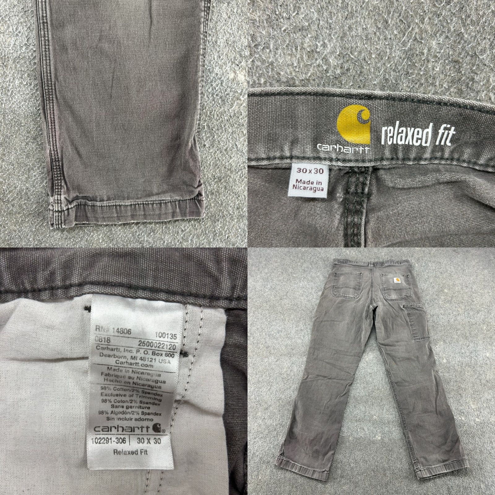 Carhartt Carhartt Pants Men 30x30 Grey Carpenter Relaxed Fit Workwear Cotton Rugged Flex Size US 30 / EU 46 - 9 Thumbnail